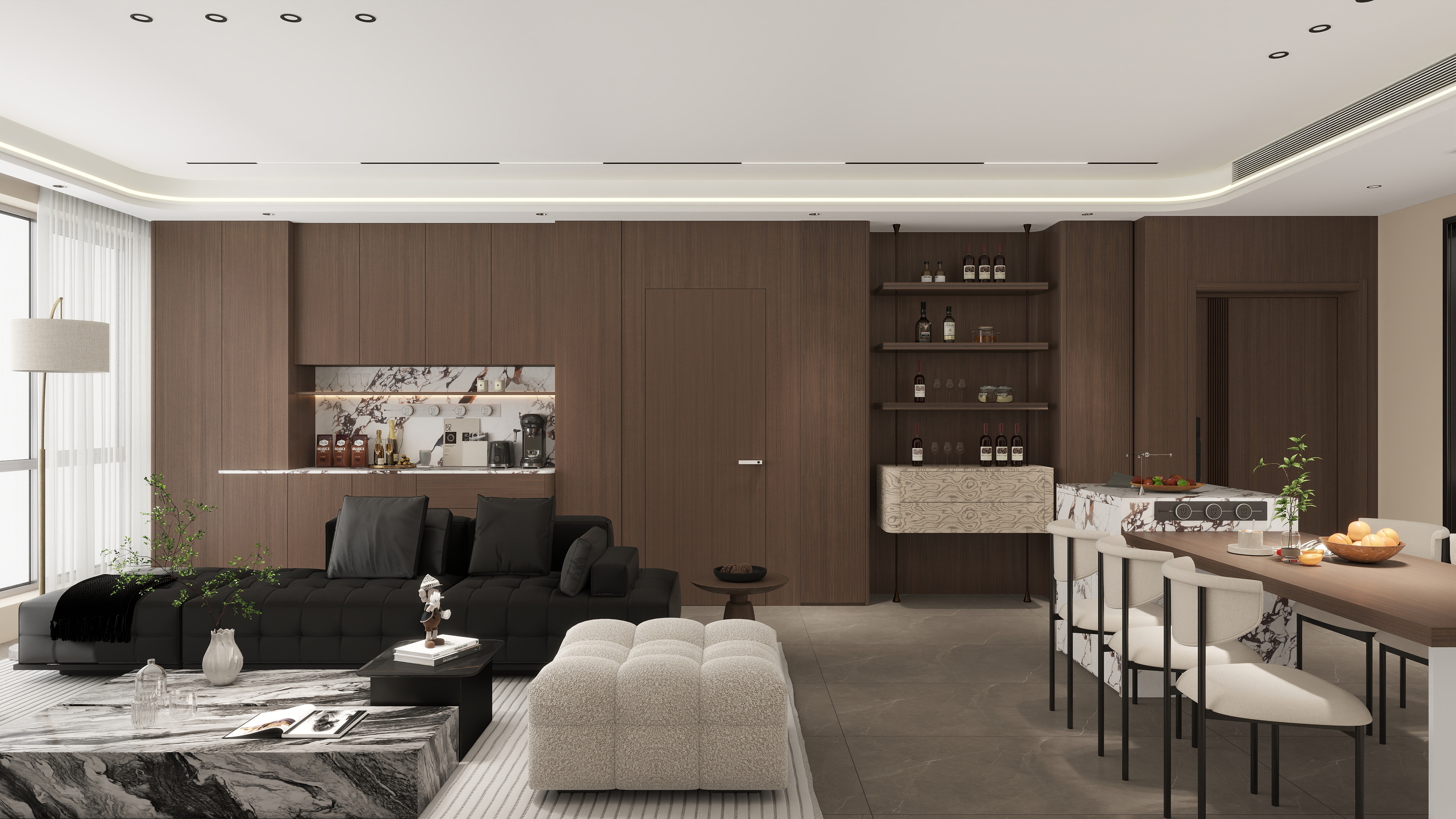 雷超-保利天珺143一层客餐厅装修效果图第3张