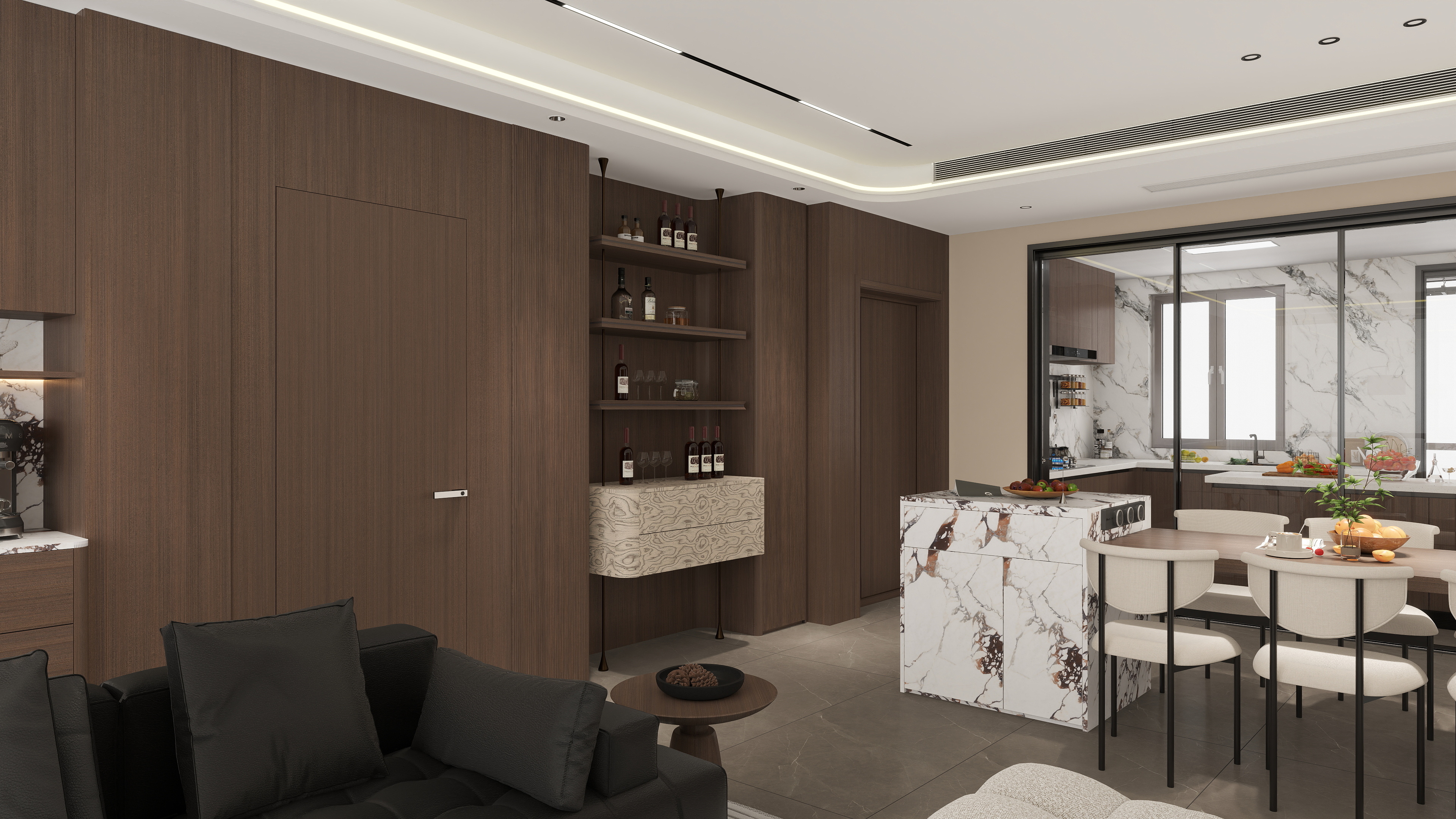 雷超-保利天珺143一层客餐厅装修效果图第2张