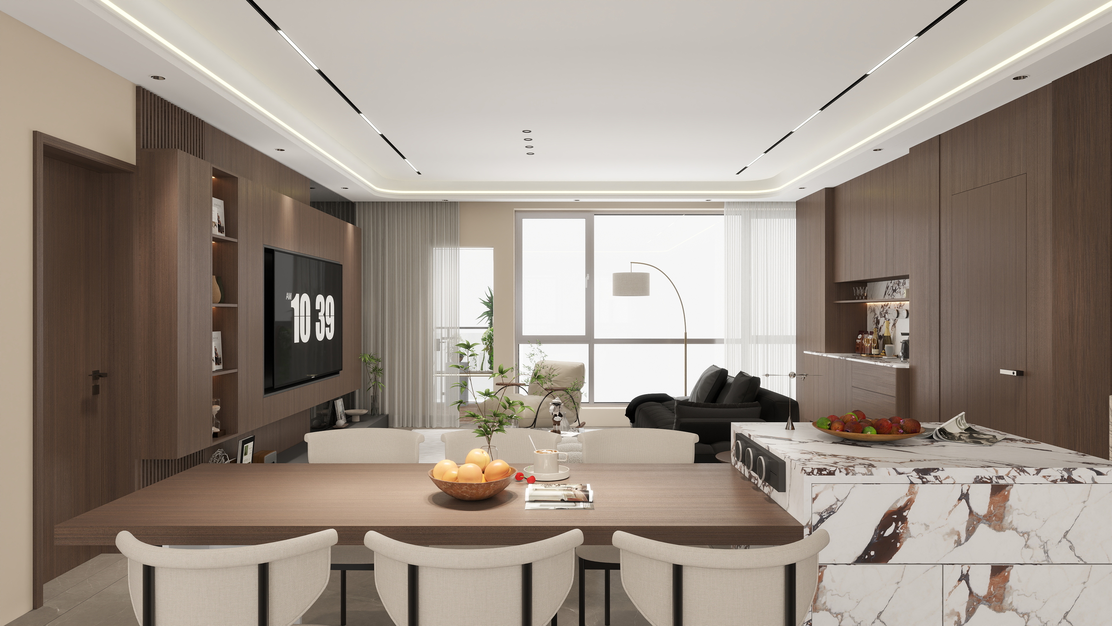 雷超-保利天珺143一层客餐厅装修效果图第1张