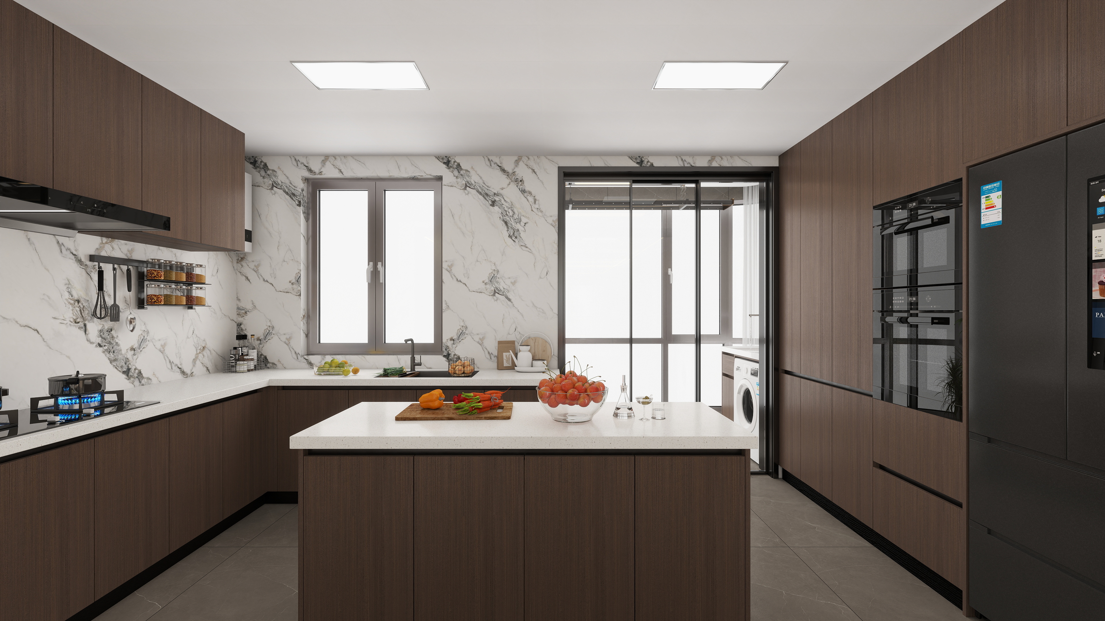 雷超-保利天珺143一层厨房装修效果图第1张