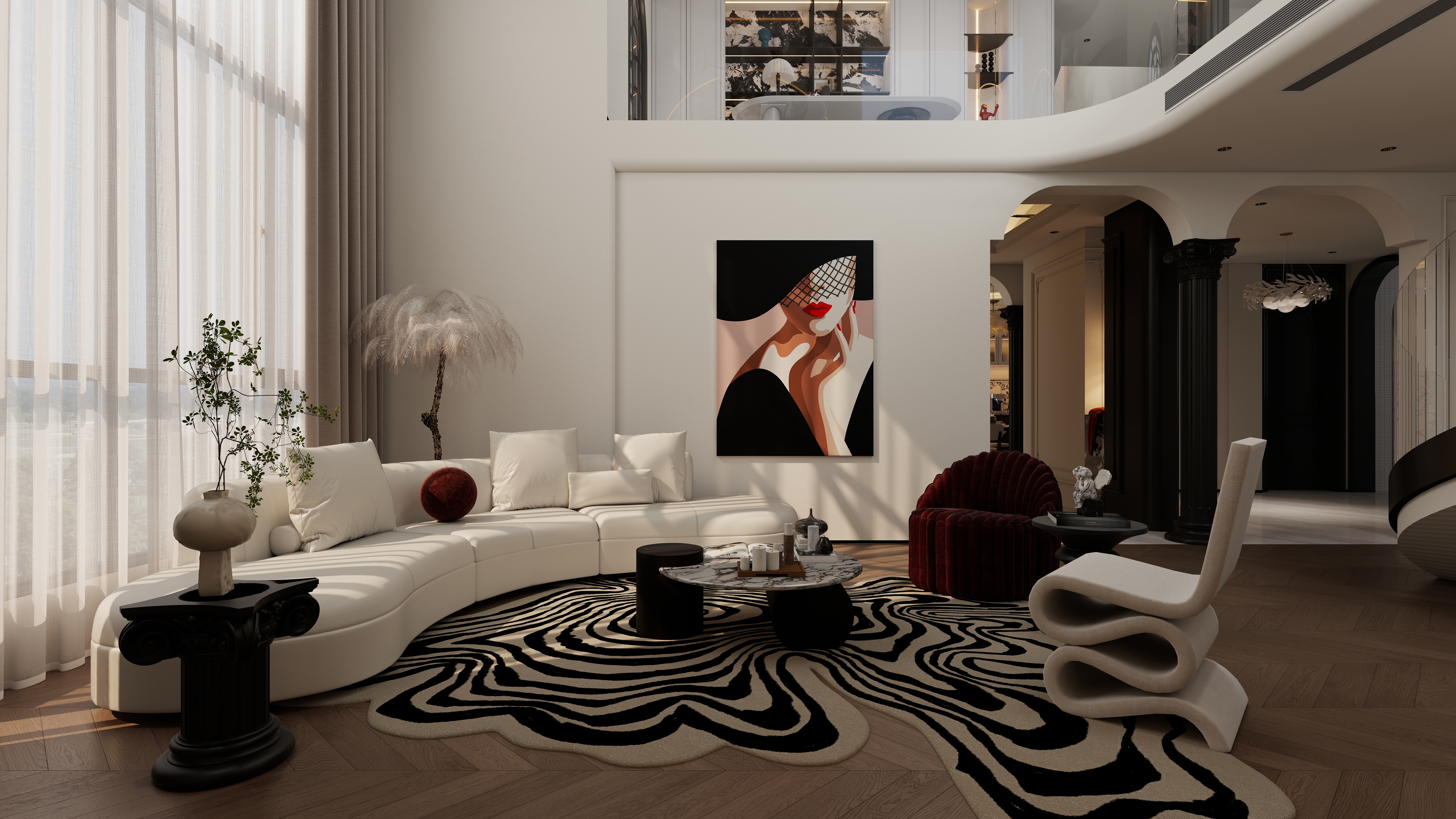 星空设计500一套-混搭168㎡3室一层客厅装修效果图第4张