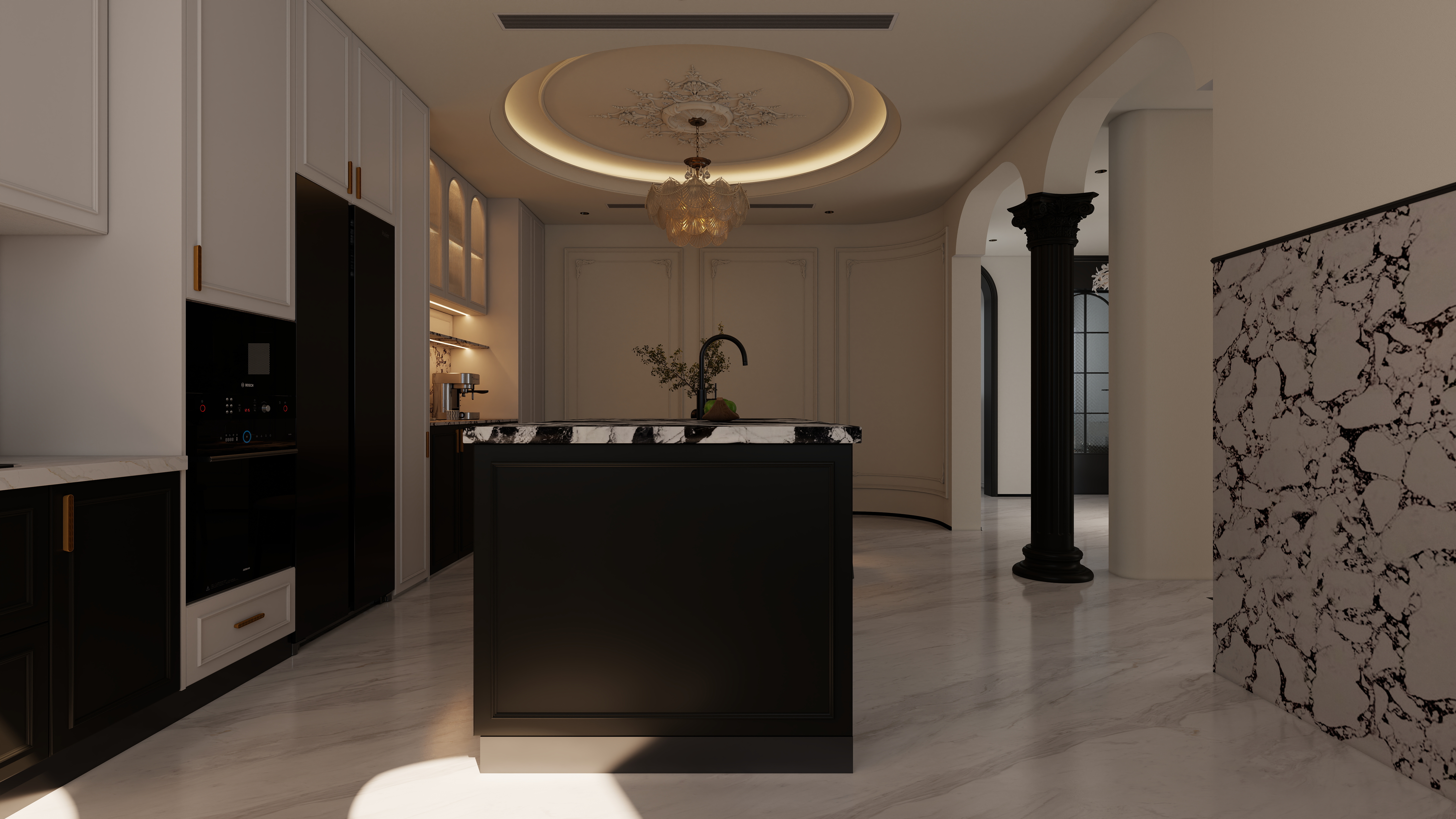 星空设计500一套-混搭168㎡3室一层餐厅装修效果图第3张