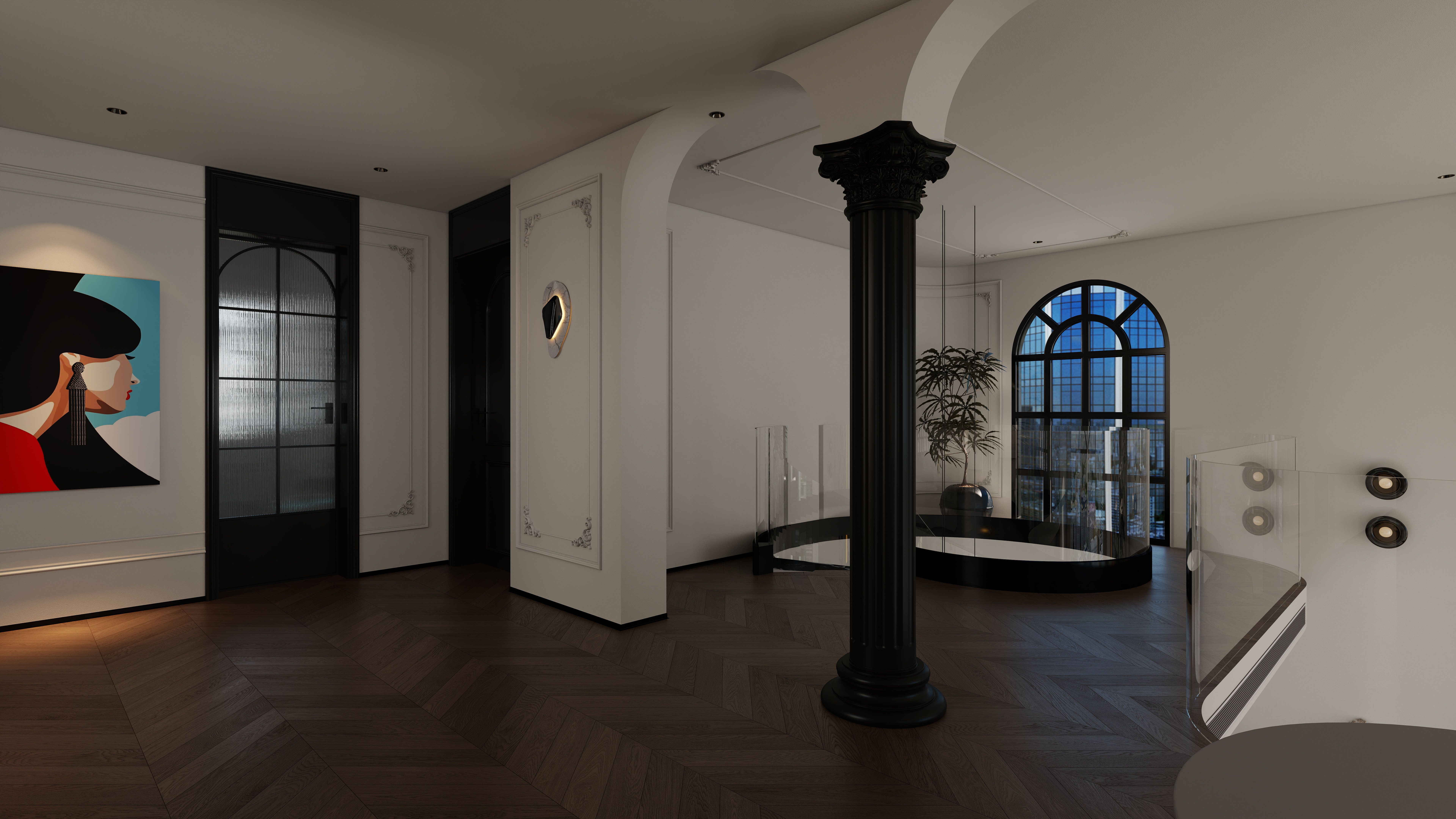 星空设计500一套-混搭168㎡3室二层二层大厅装修效果图第2张