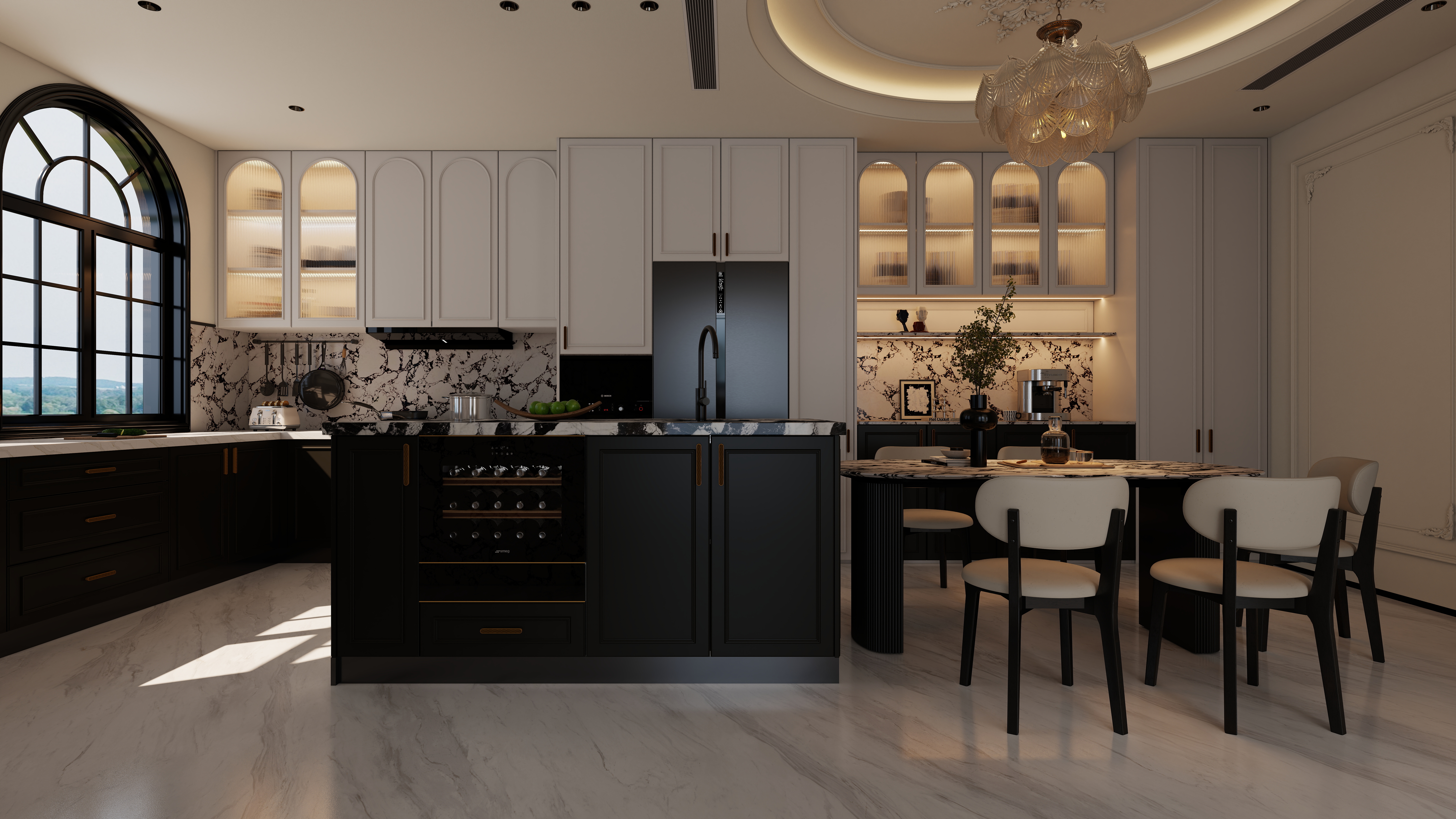 星空设计500一套-混搭168㎡3室一层餐厅装修效果图第2张