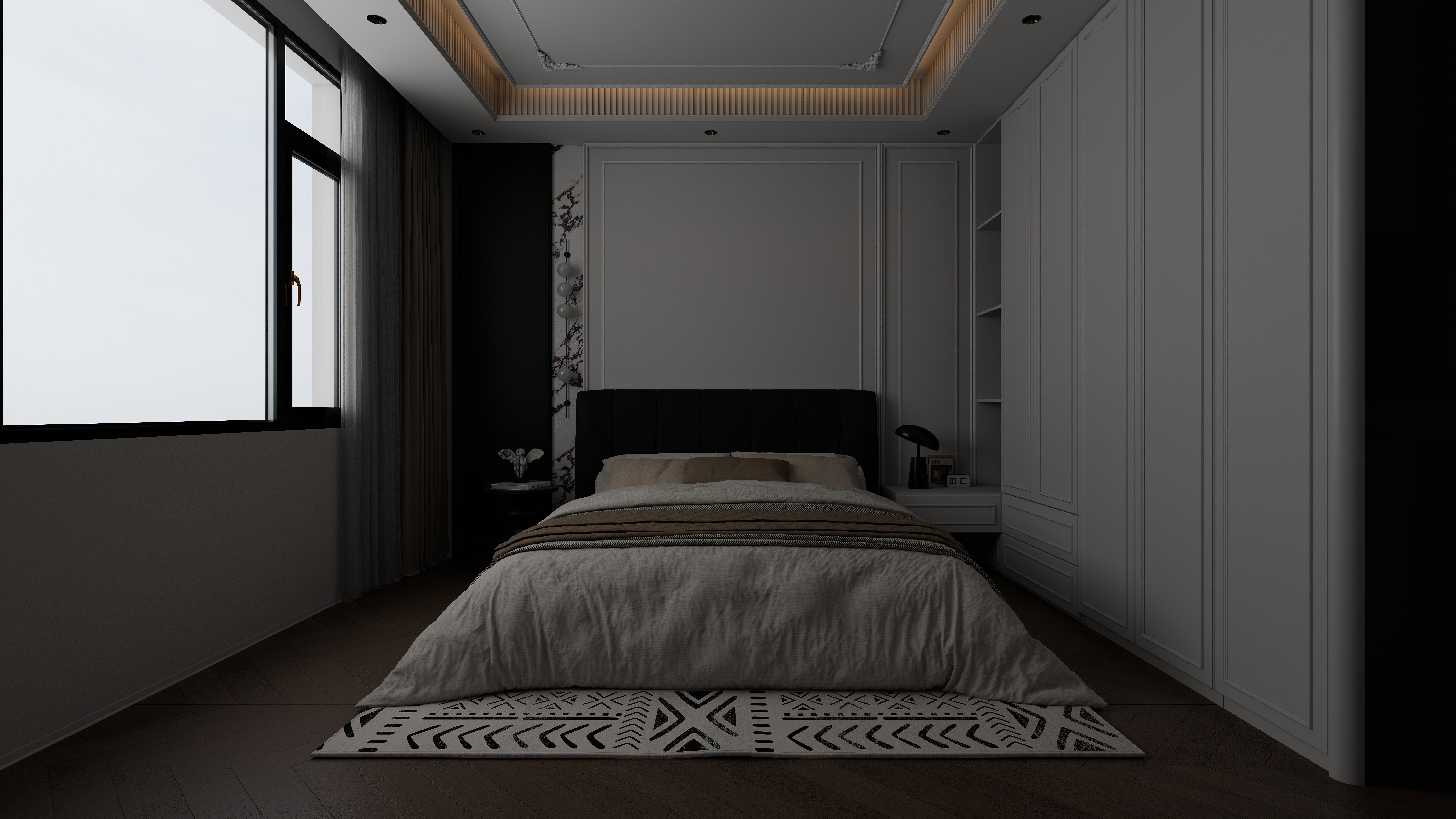 星空设计500一套-混搭168㎡3室一层老人房装修效果图第2张