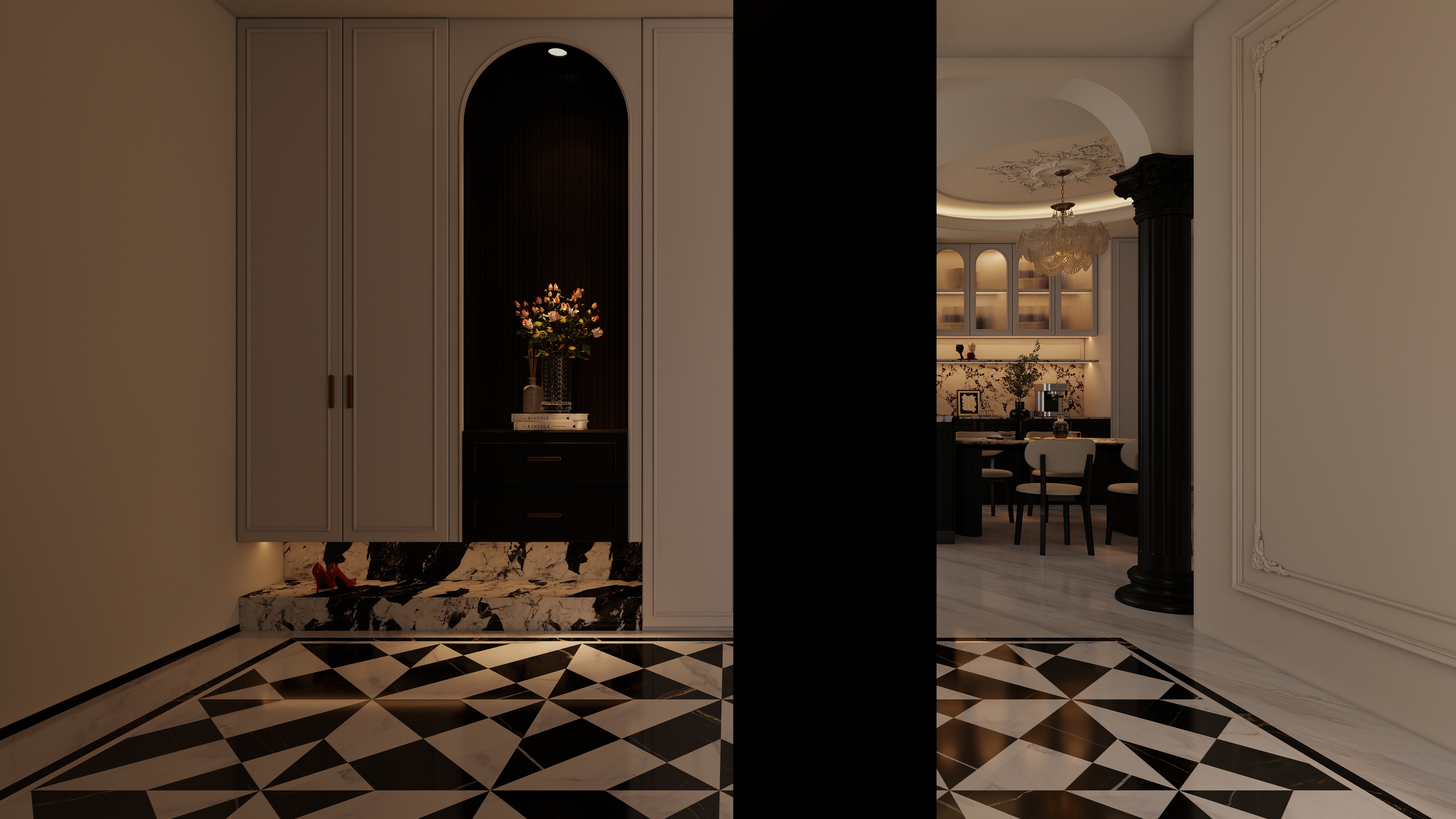 星空设计500一套-混搭168㎡3室一层玄关装修效果图第1张