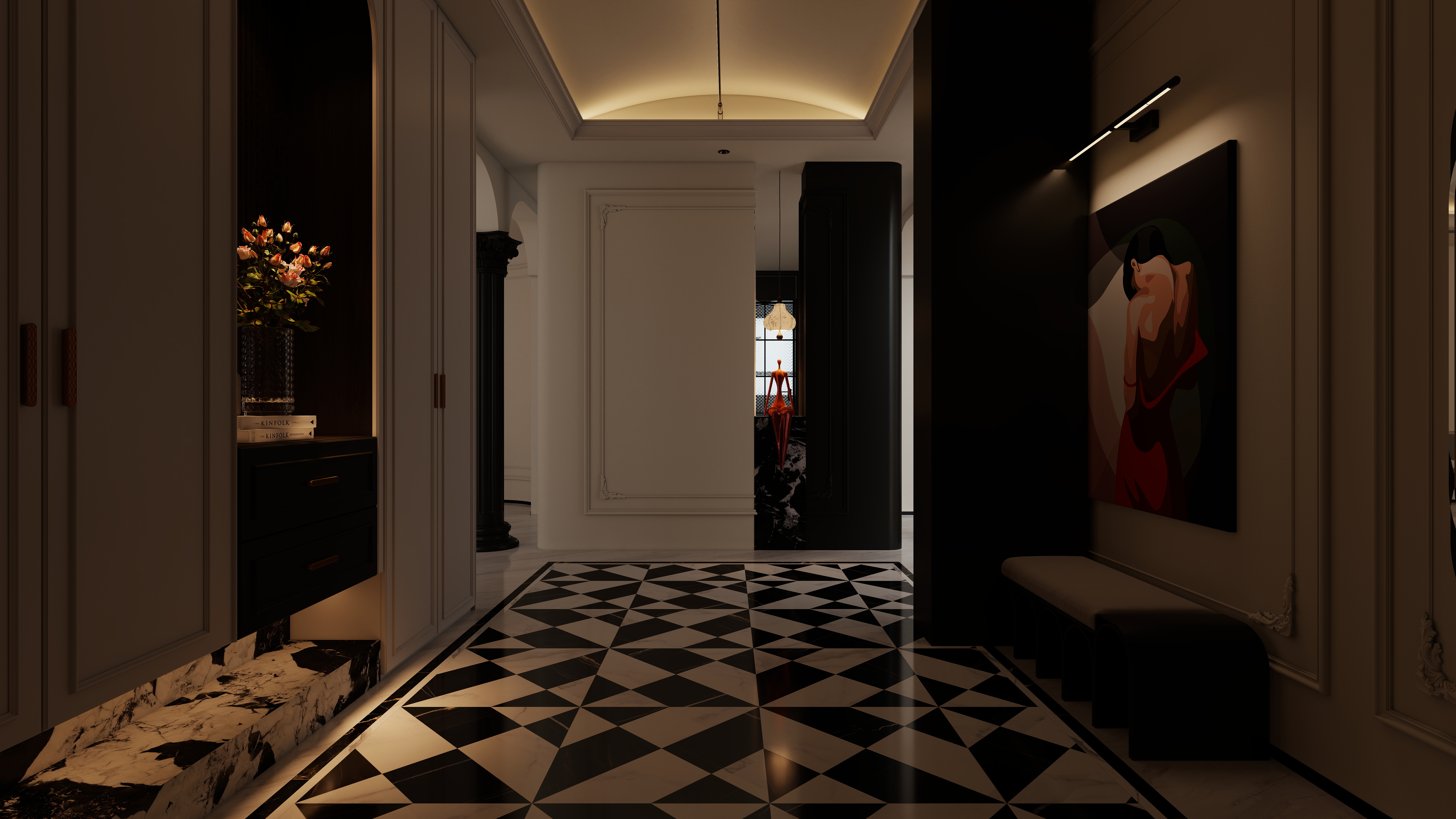 星空设计500一套-混搭168㎡3室一层玄关装修效果图第3张