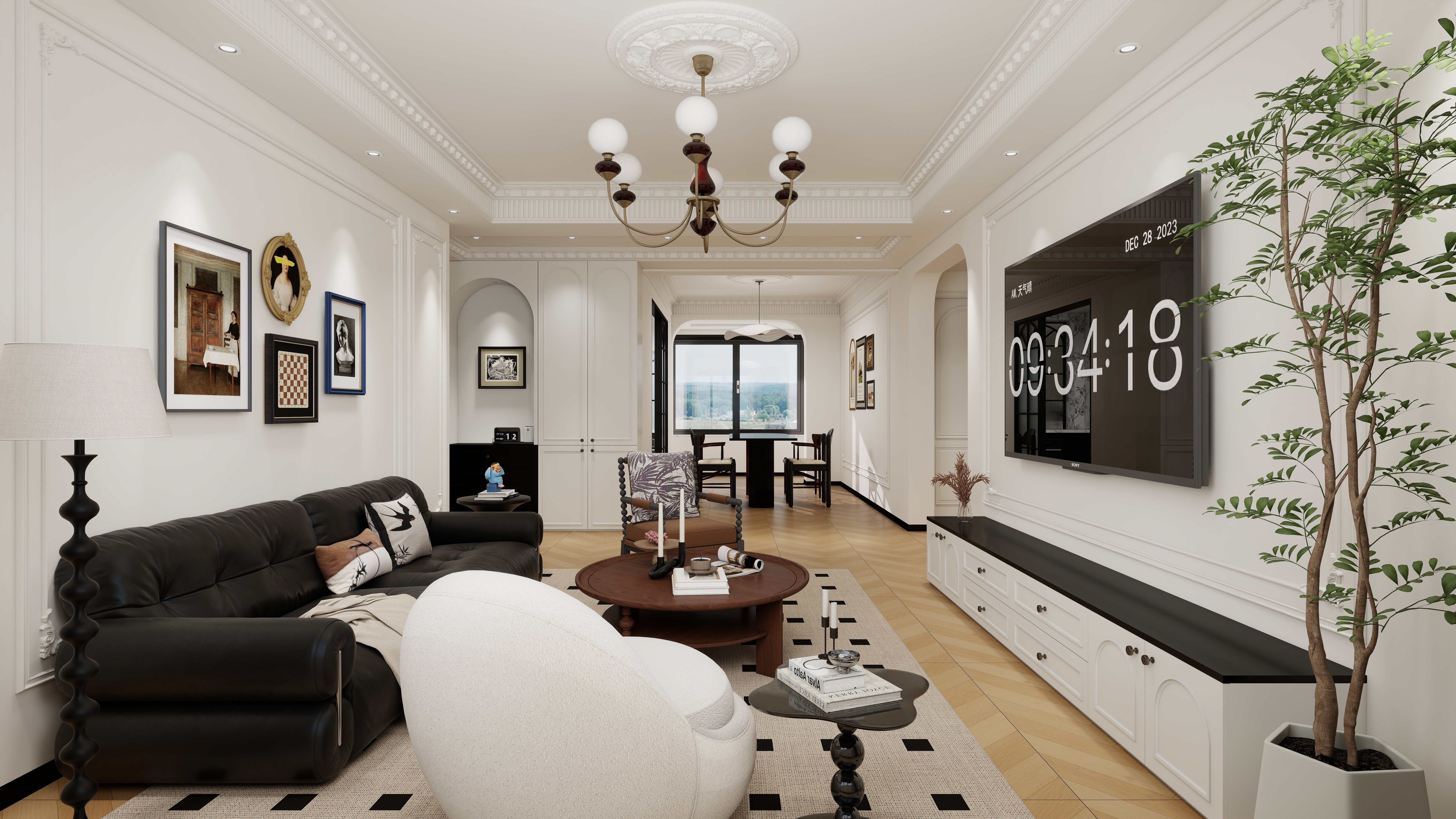 DXIN......-88㎡2室一层客餐厅装修效果图第4张