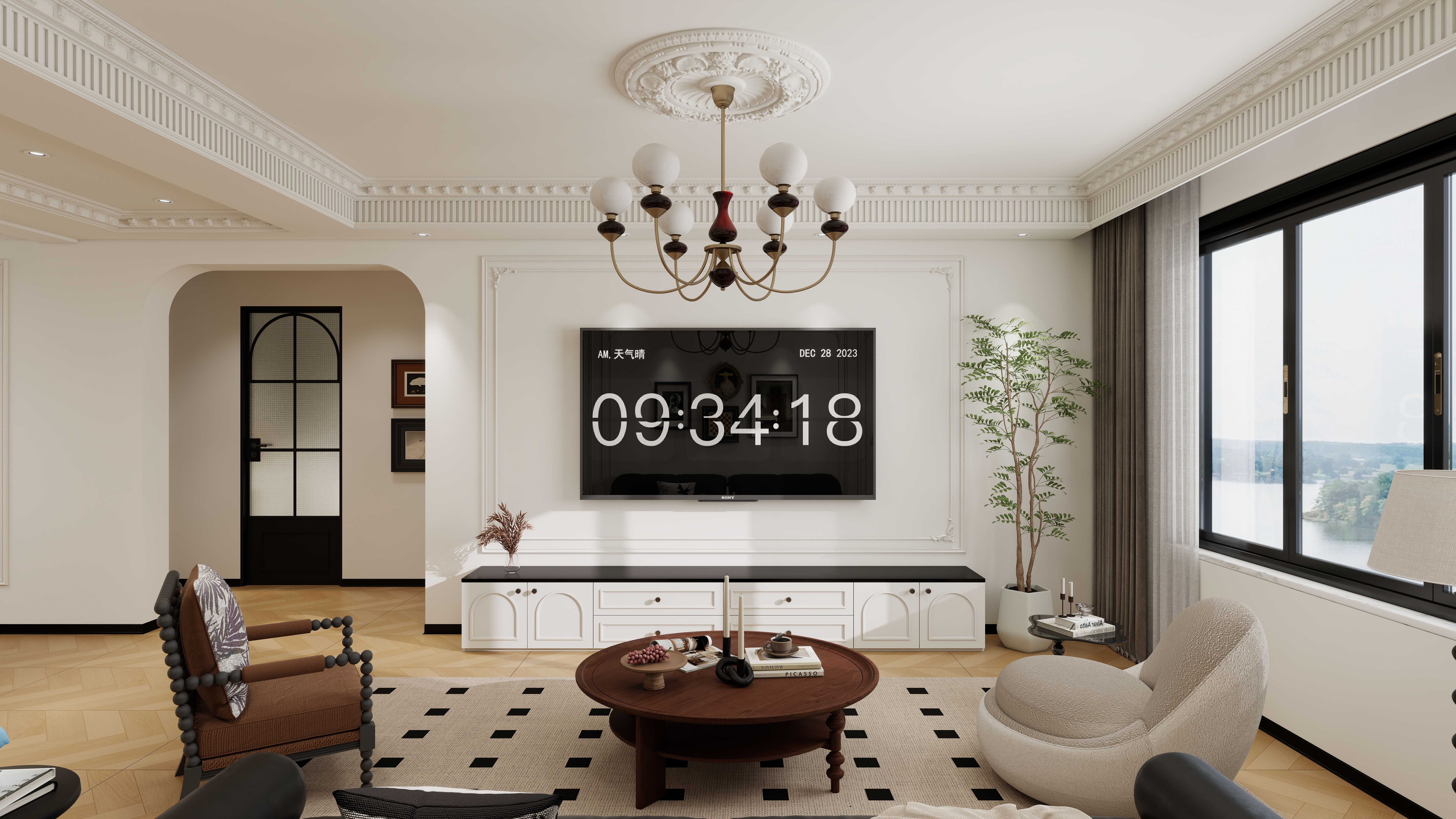 DXIN......-88㎡2室一层客餐厅装修效果图第5张