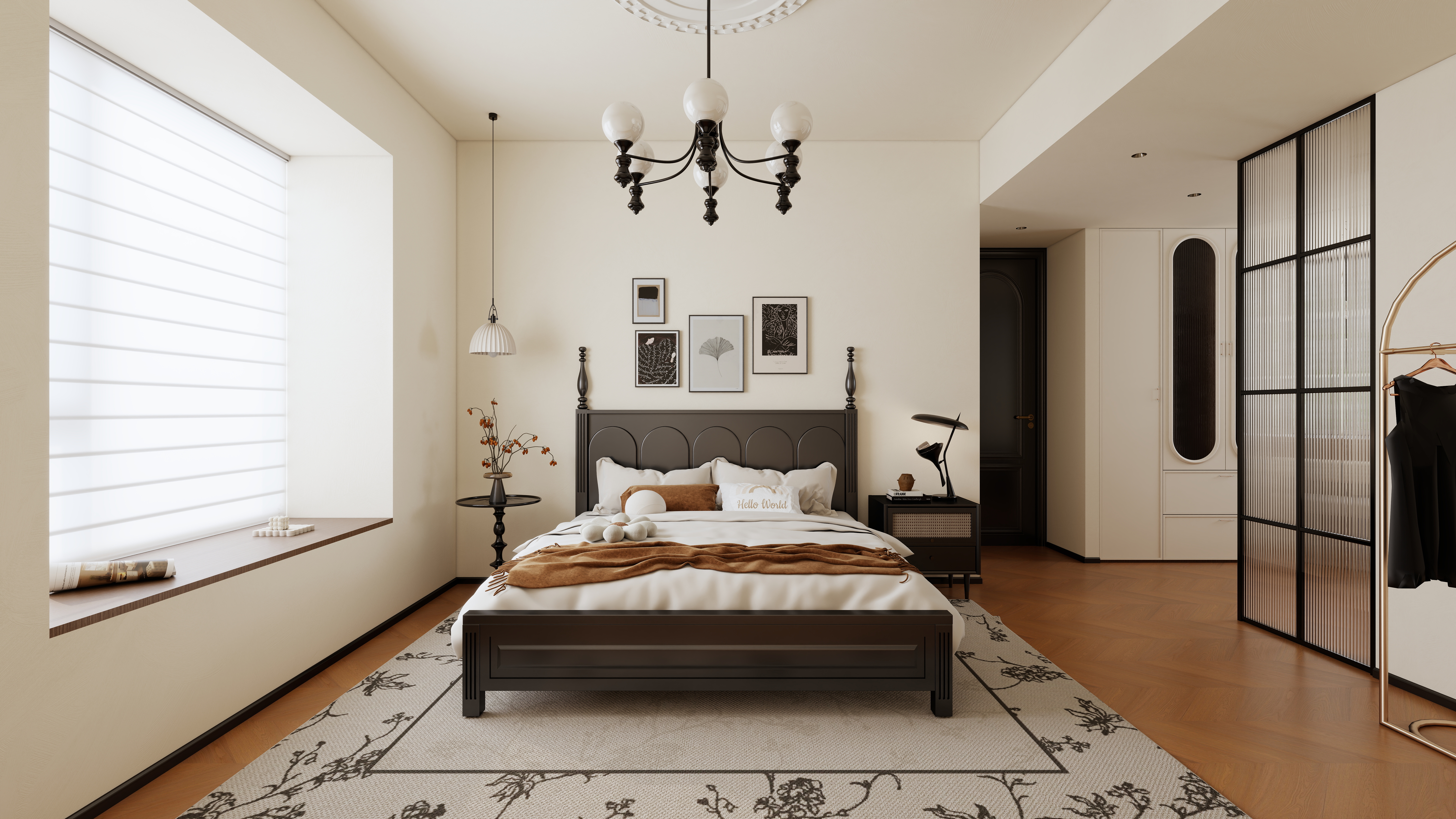 星空设计500一套-法式中古112㎡三室一层主卧装修效果图第2张