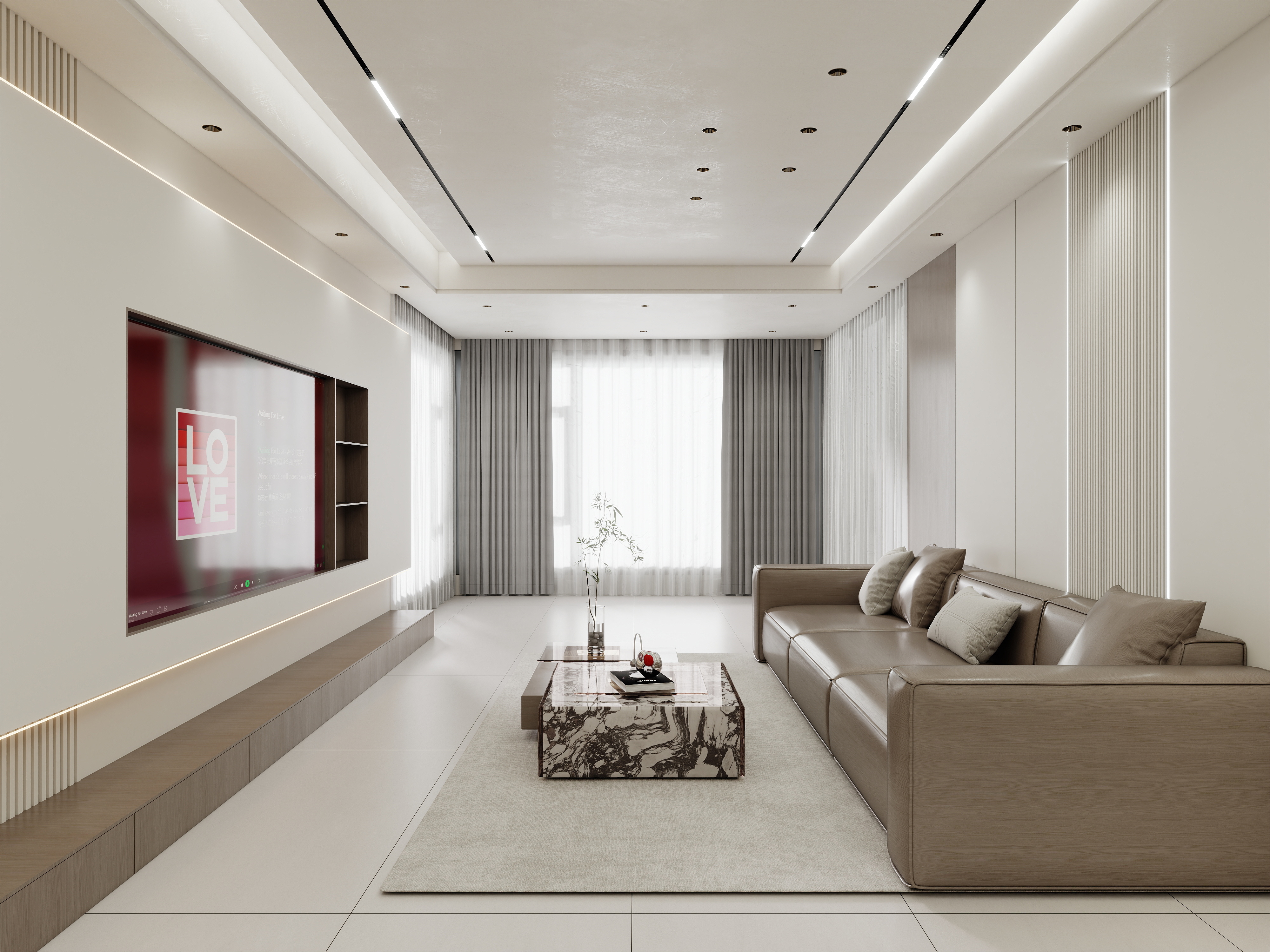 壹诺设计工作室-105㎡3室-现代简约装修效果图