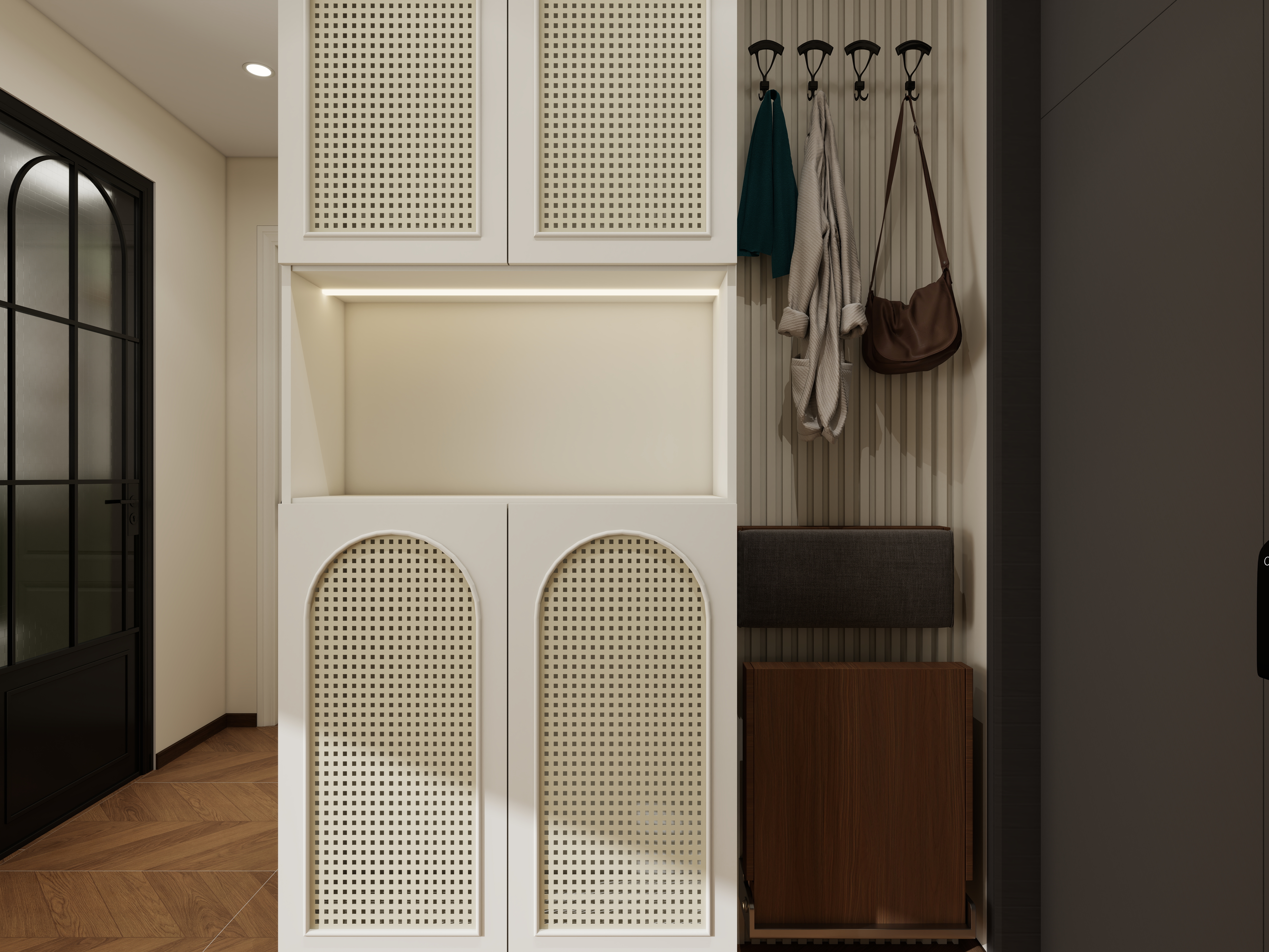 星空设计500一套-中古风一居室一层客餐厅装修效果图第1张