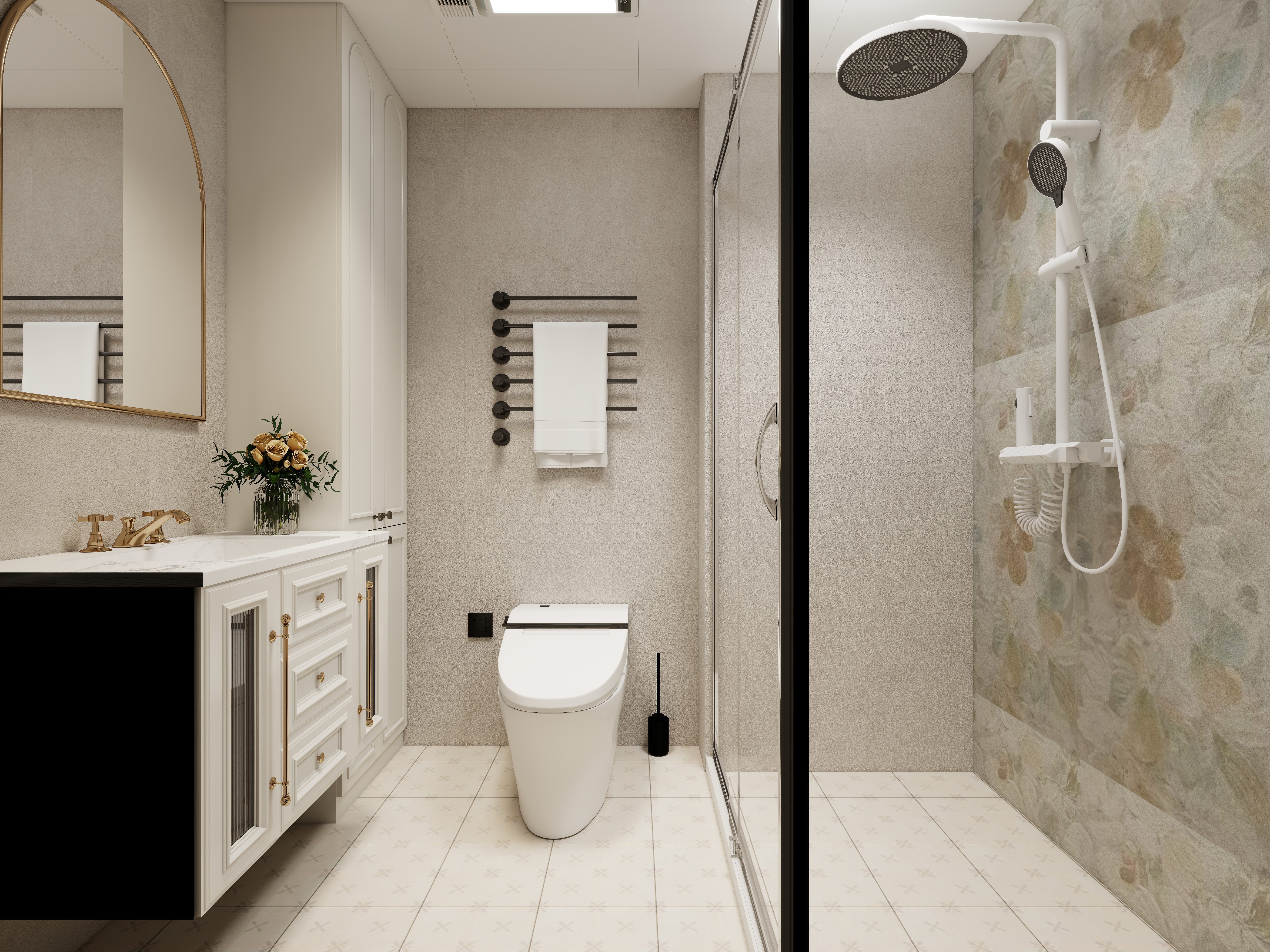 DXIN......-88㎡2室一层卫生间装修效果图第2张