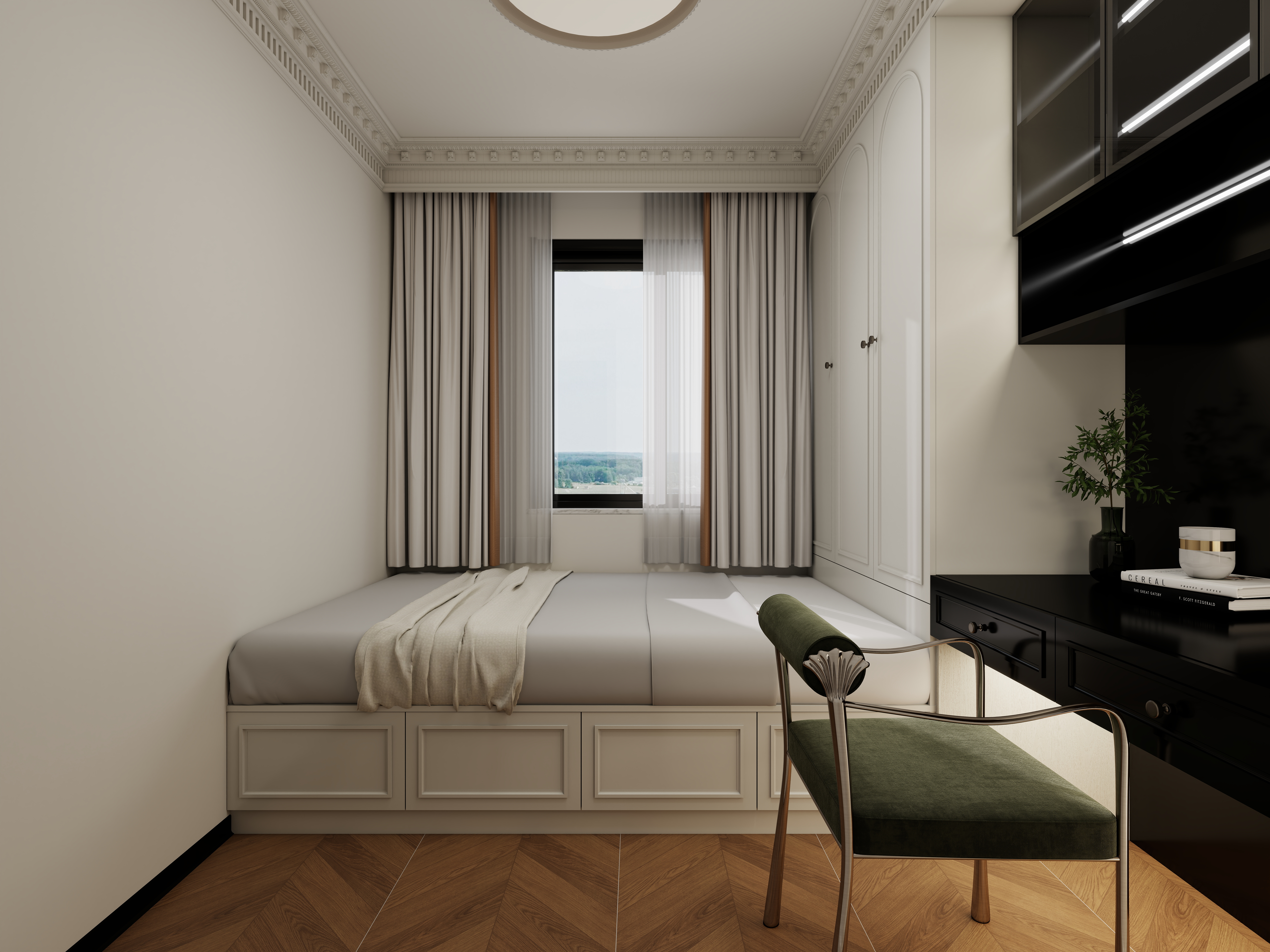 DXIN......-88㎡2室一层卧室装修效果图第2张