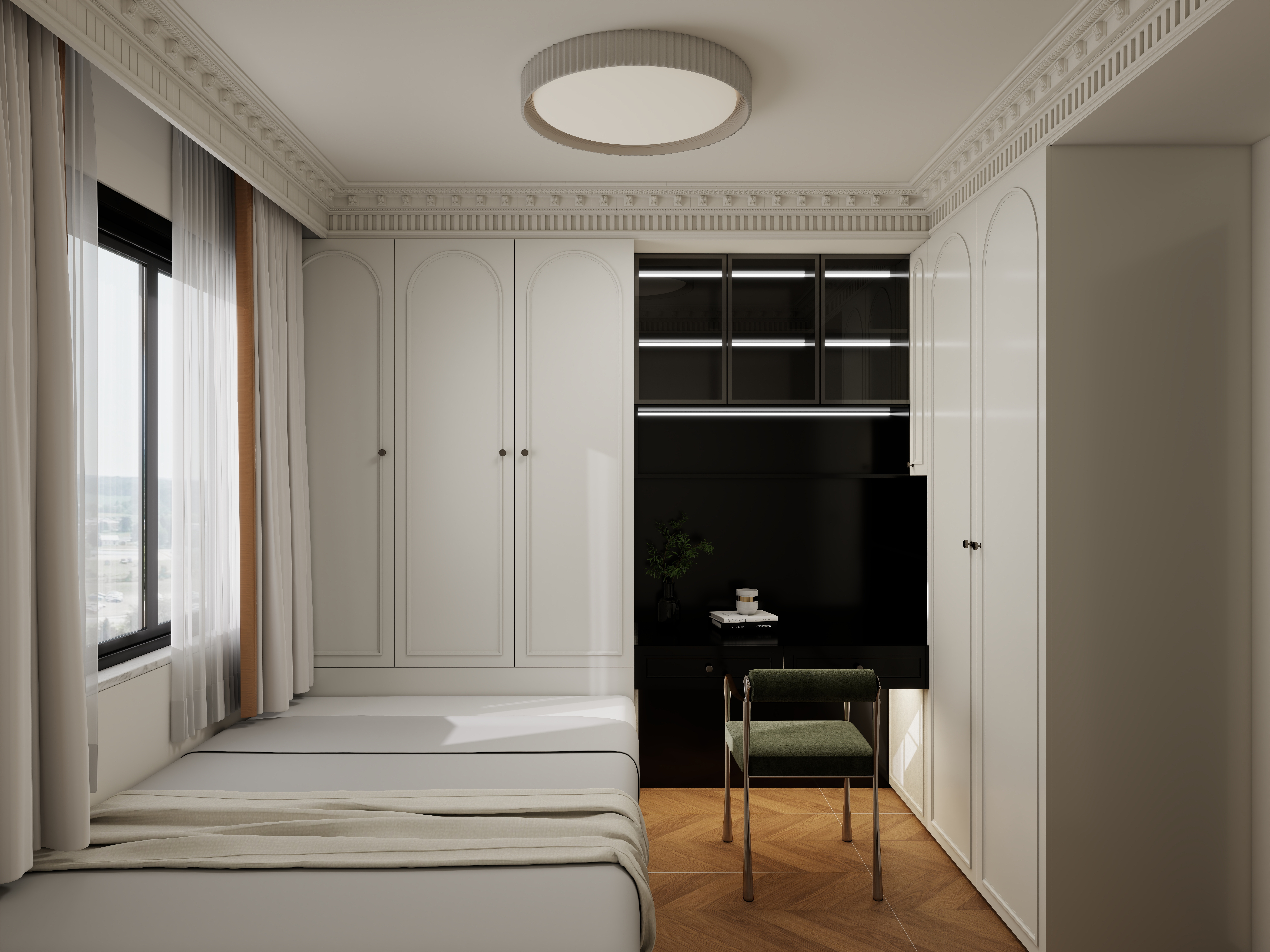 DXIN......-88㎡2室一层卧室装修效果图第1张