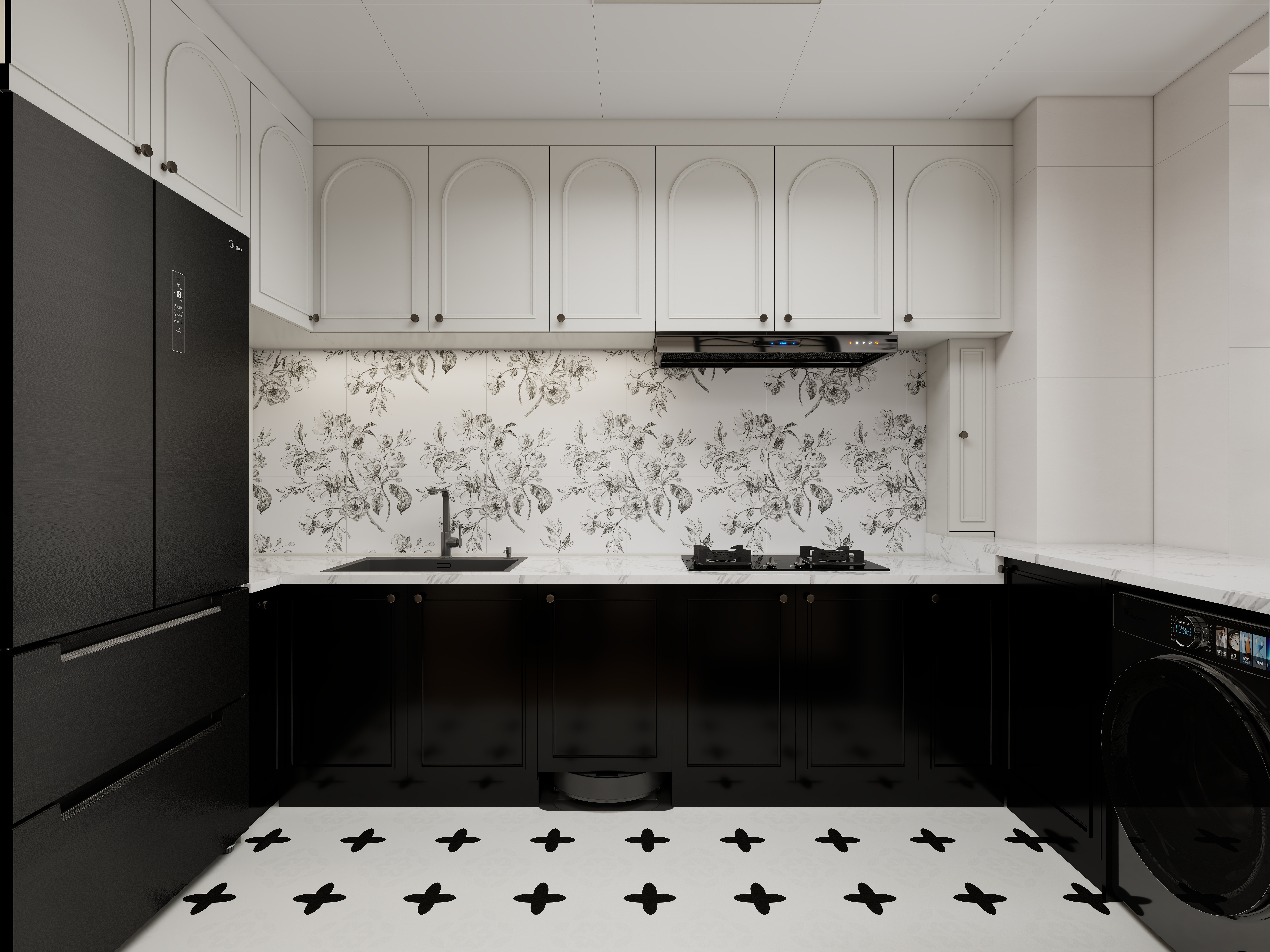 DXIN......-88㎡2室一层厨房装修效果图第1张