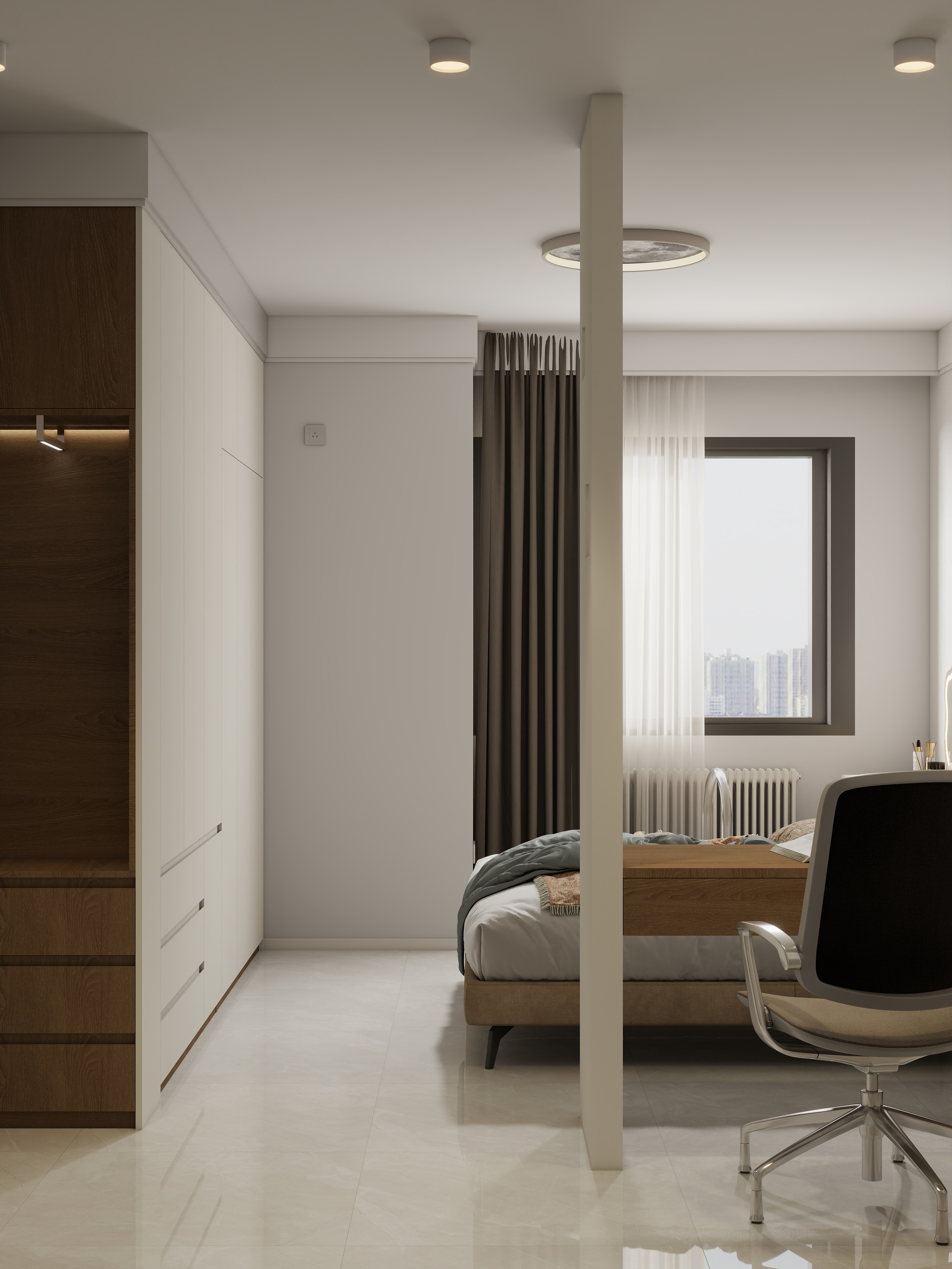 设计师珂源-美联奥公馆奶油112㎡3室一层主卧装修效果图第3张