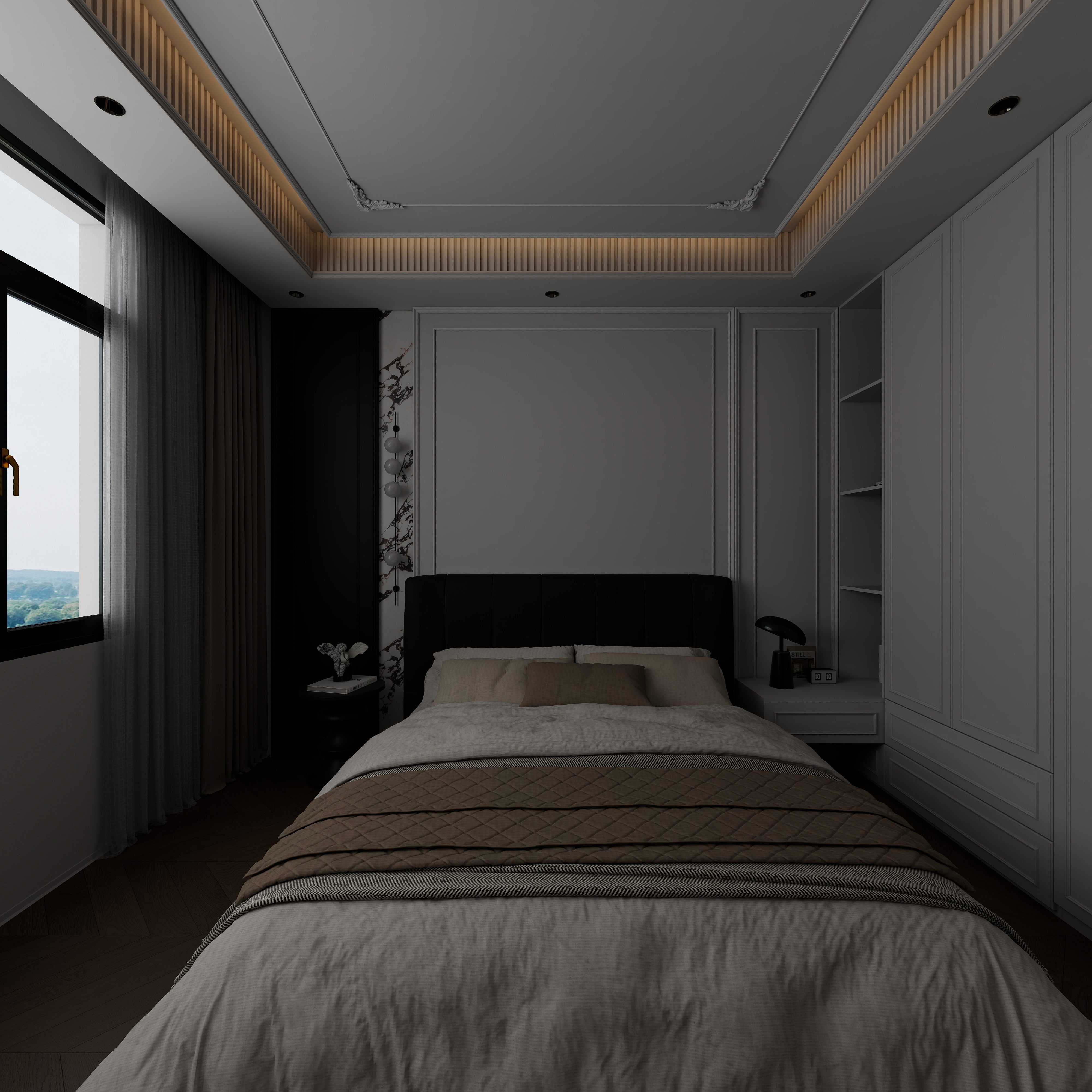 星空设计500一套-混搭168㎡3室一层老人房装修效果图第3张