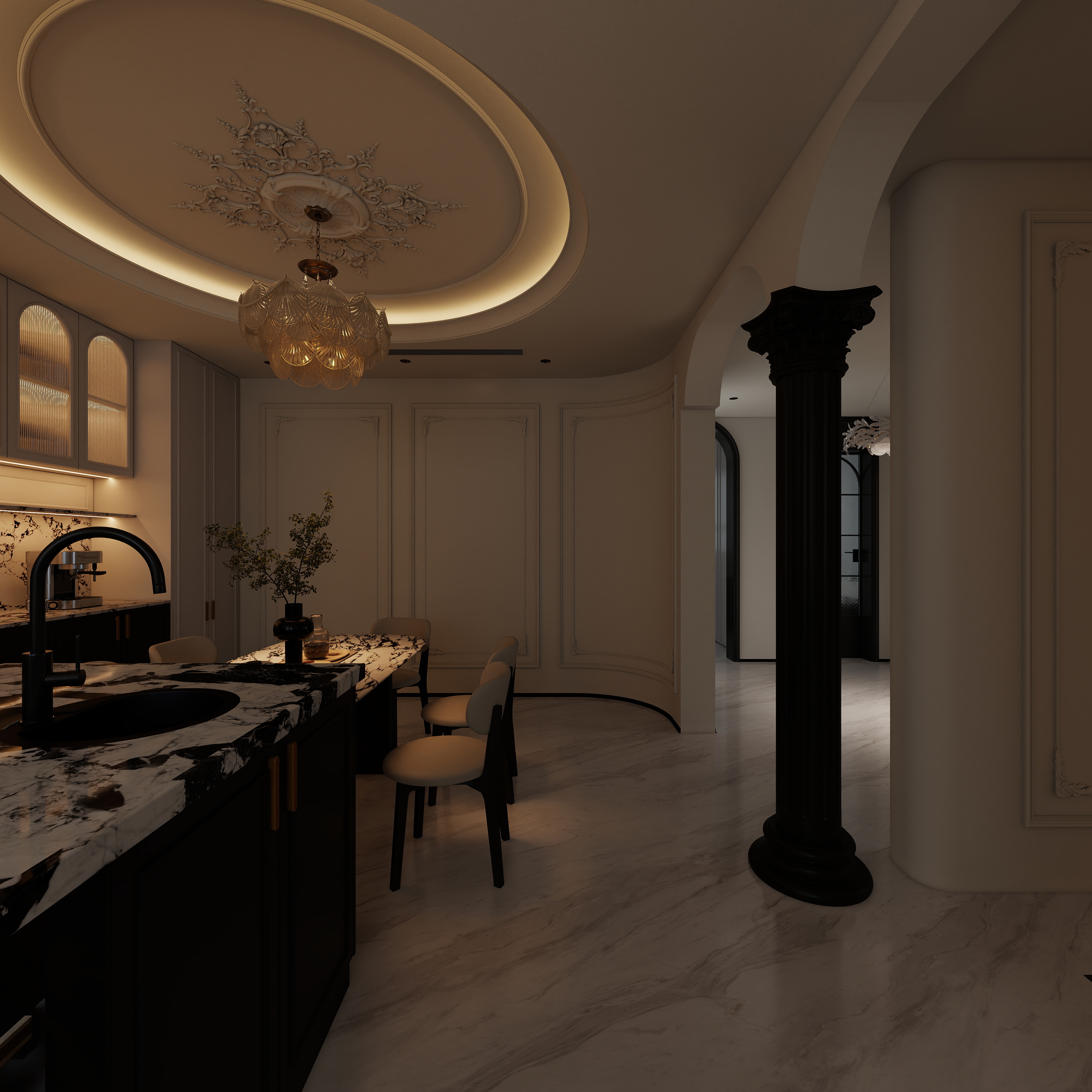 星空设计500一套-混搭168㎡3室一层餐厅装修效果图第4张