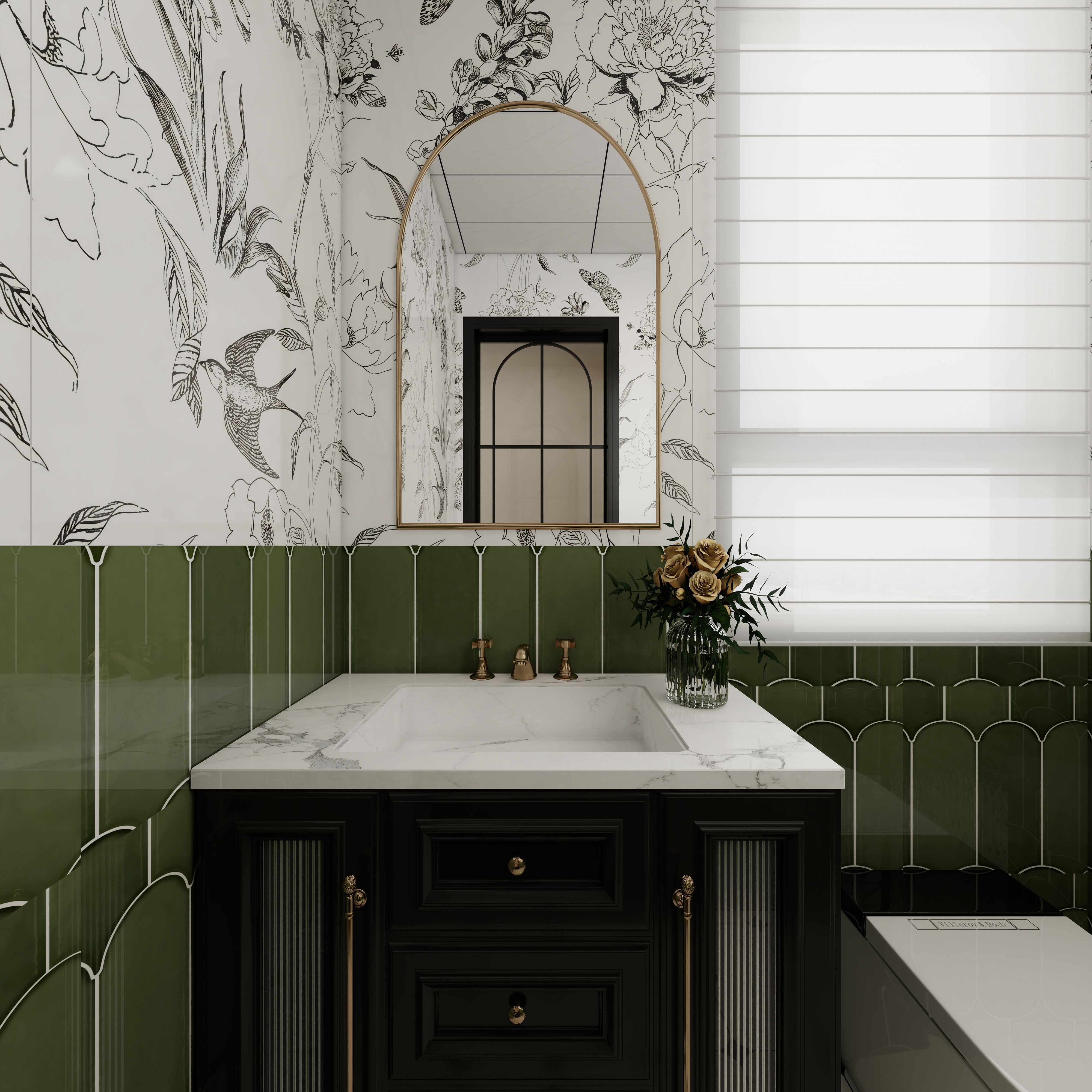 星空设计500一套-中古风一居室一层卫生间装修效果图第3张