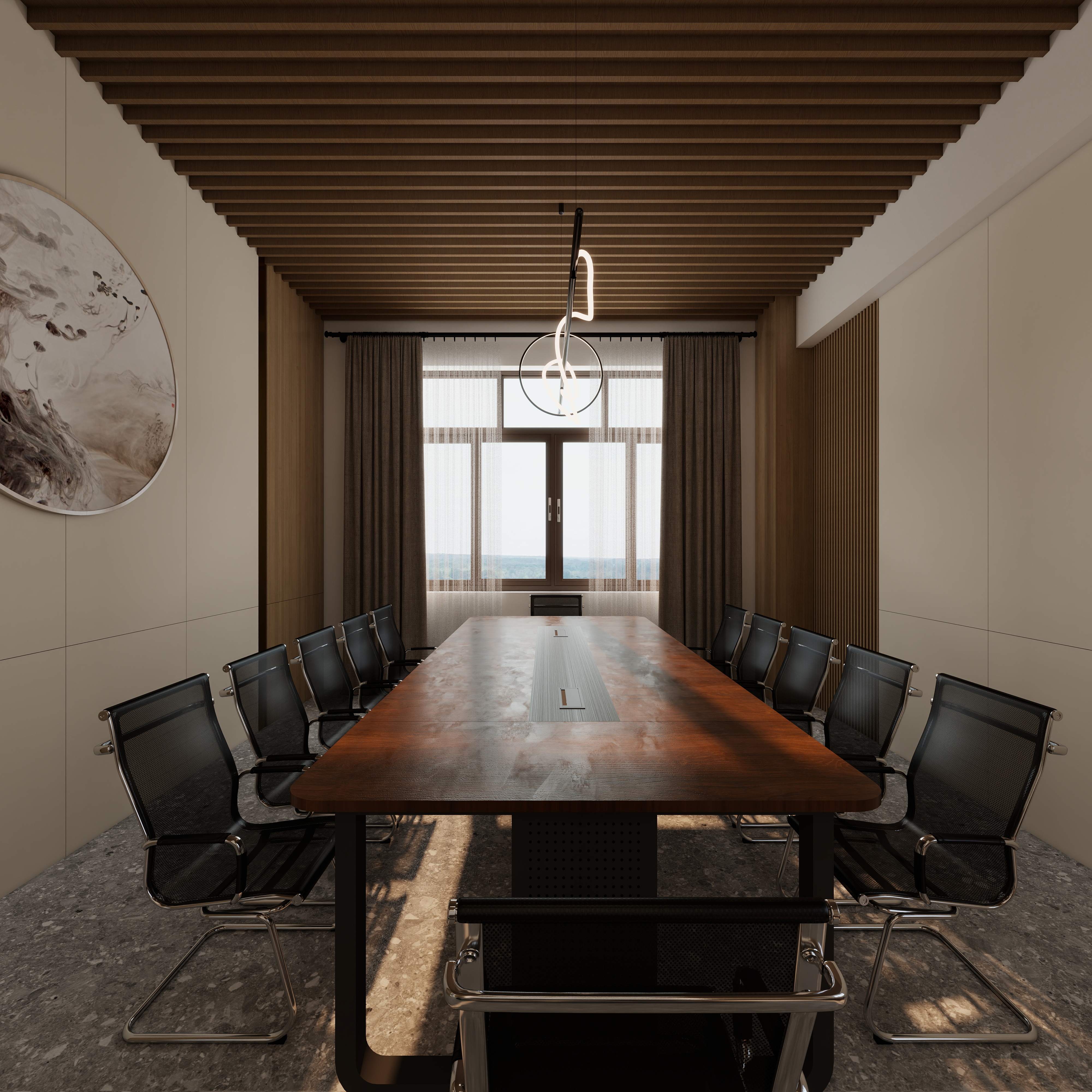 星空设计500-现代图书馆 一层接待室装修效果图第4张