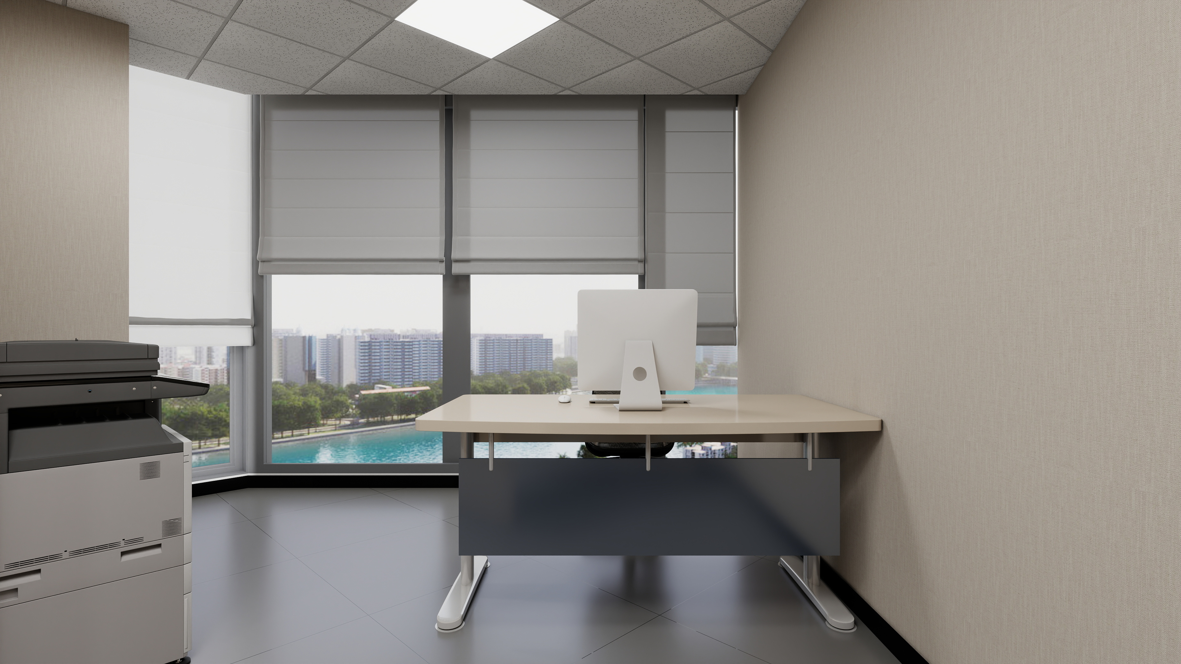 神马云在线-937.55m办公方案一层文印室装修效果图第2张