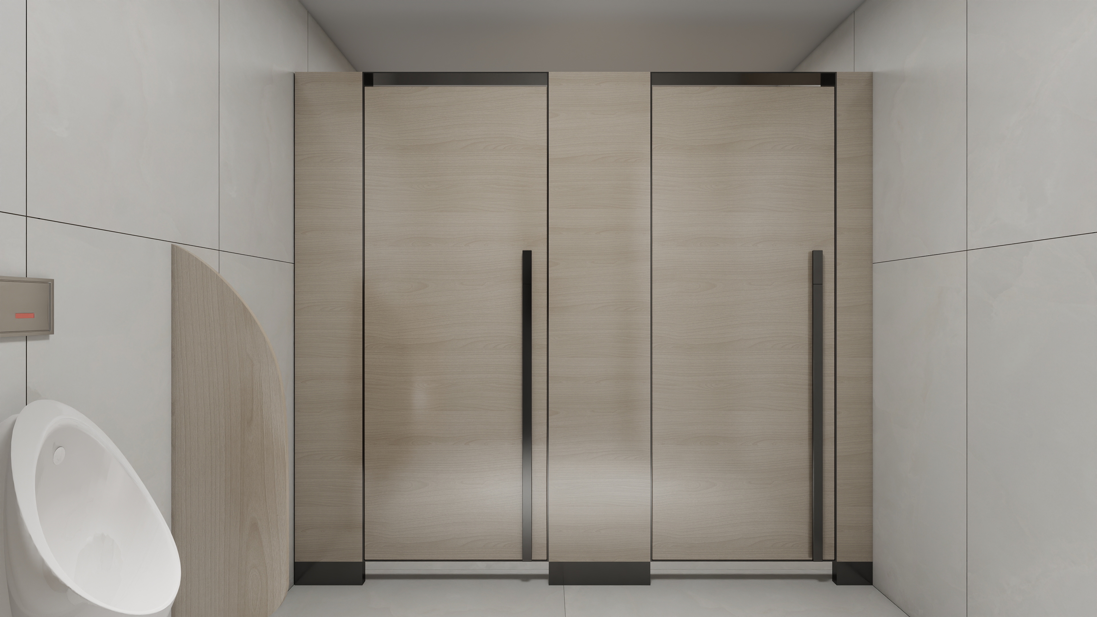 神马云在线-937.55m办公方案一层男卫生间装修效果图第2张