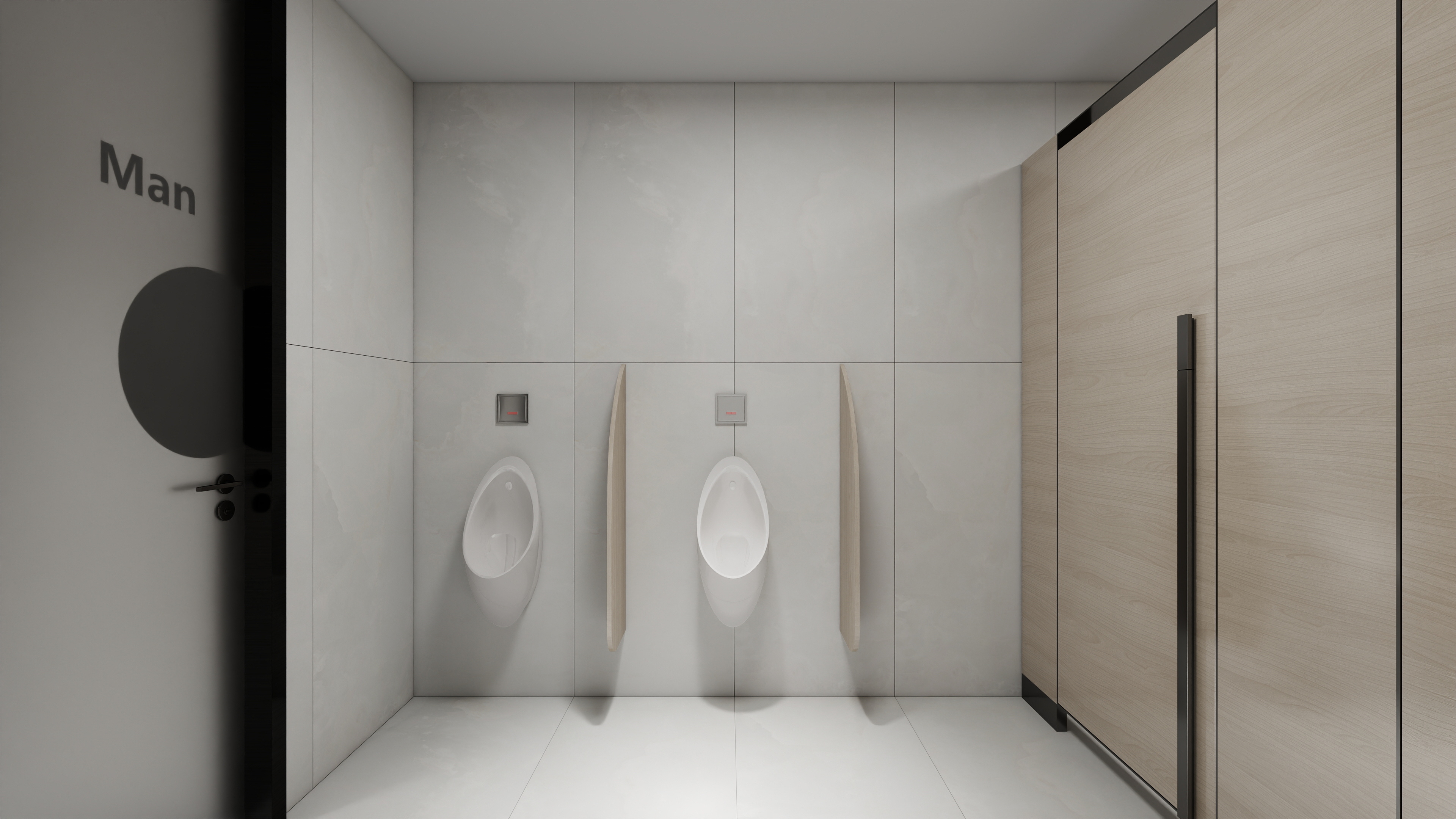 神马云在线-937.55m办公方案一层男卫生间装修效果图第1张