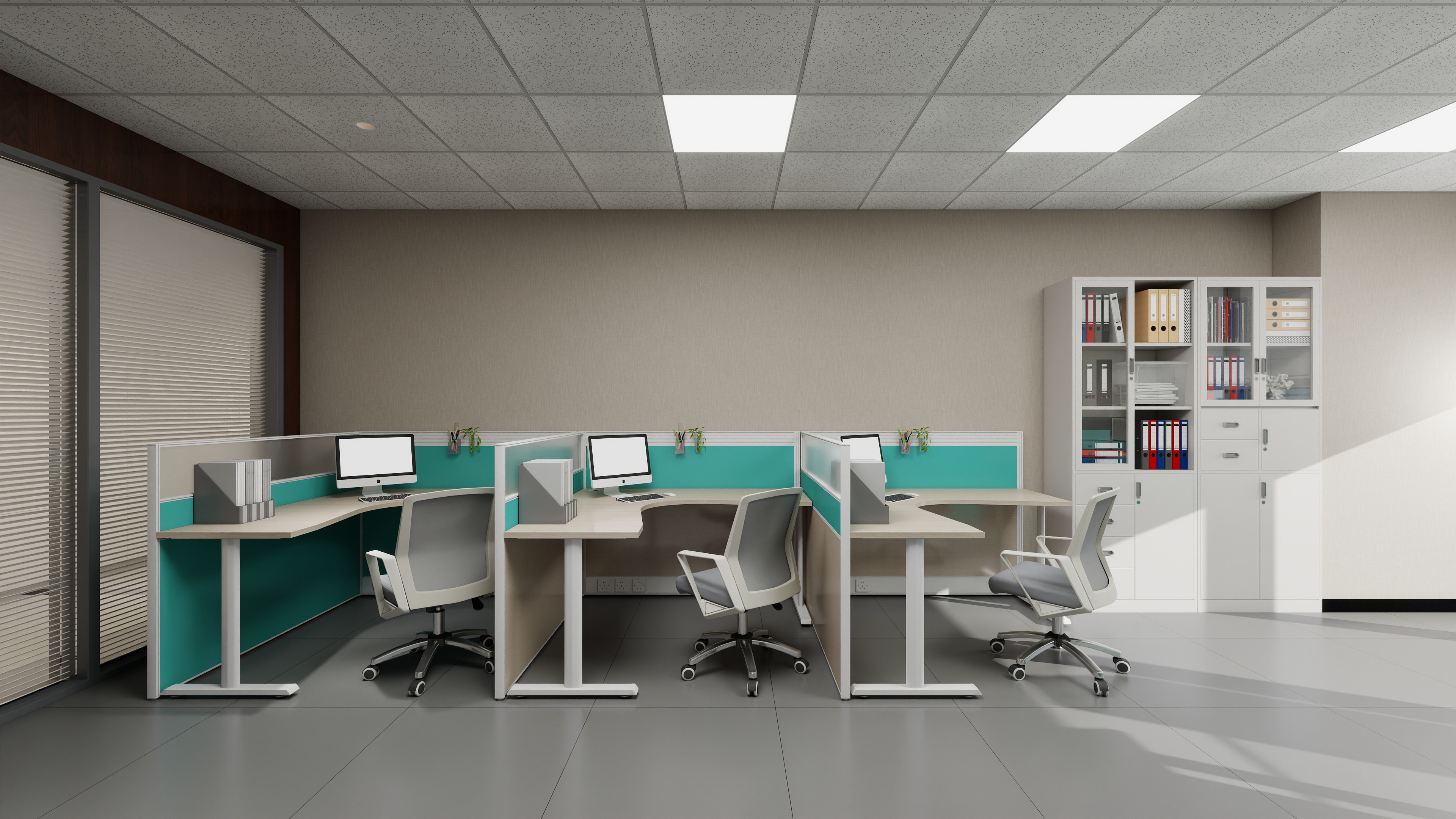 神马云在线-937.55m办公方案一层建设开发部装修效果图第2张