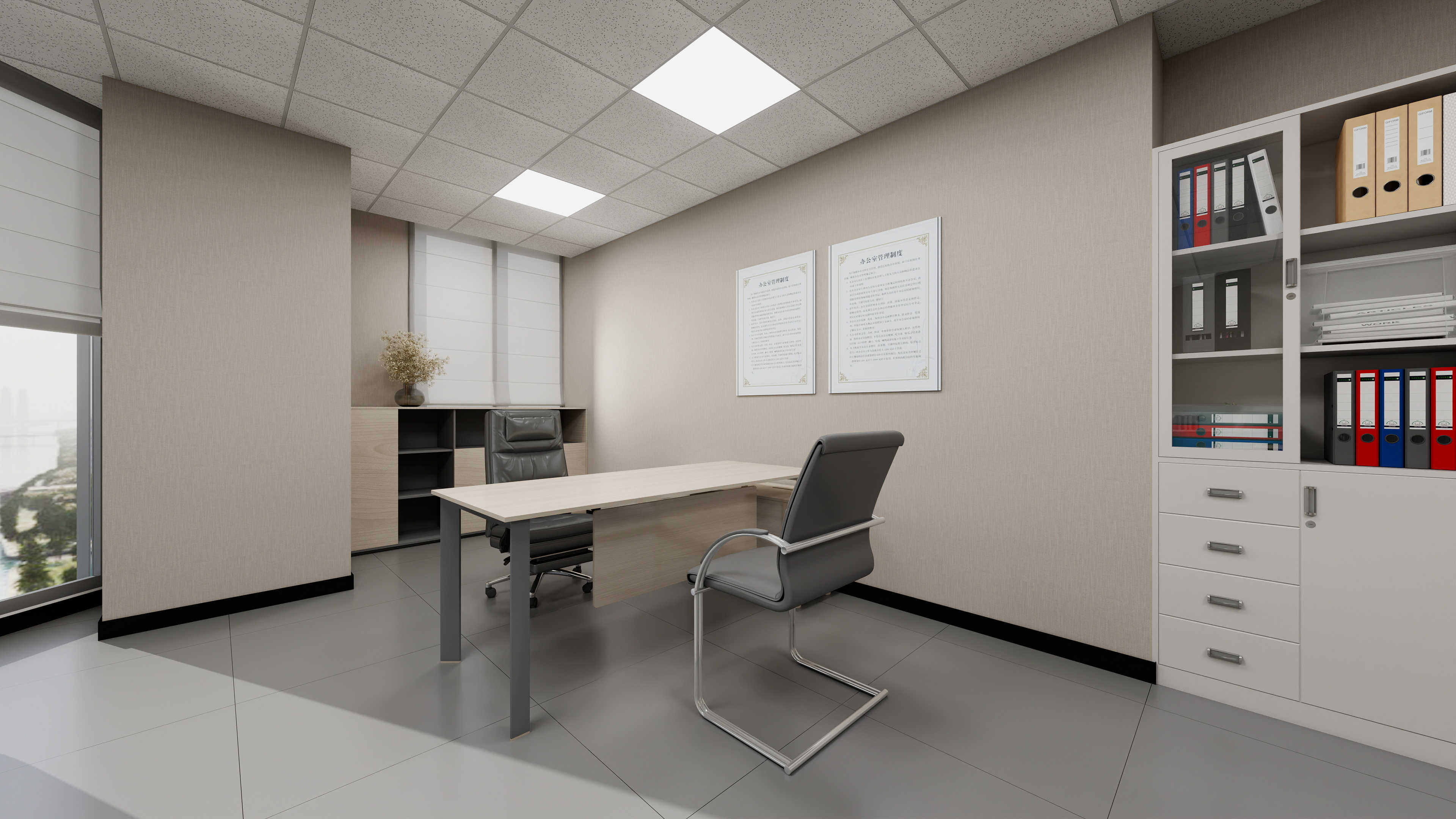 神马云在线-937.55m办公方案一层总务室装修效果图第1张