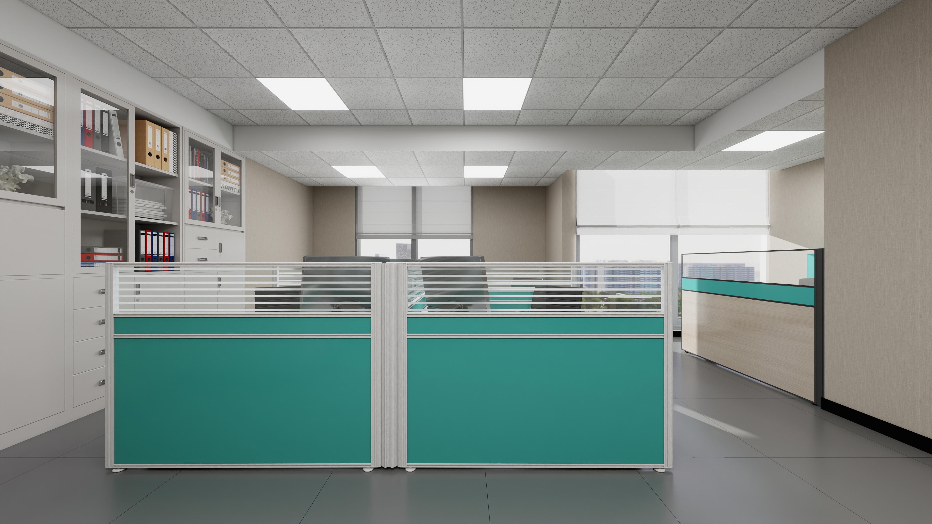 神马云在线-937.55m办公方案一层办公室装修效果图第2张