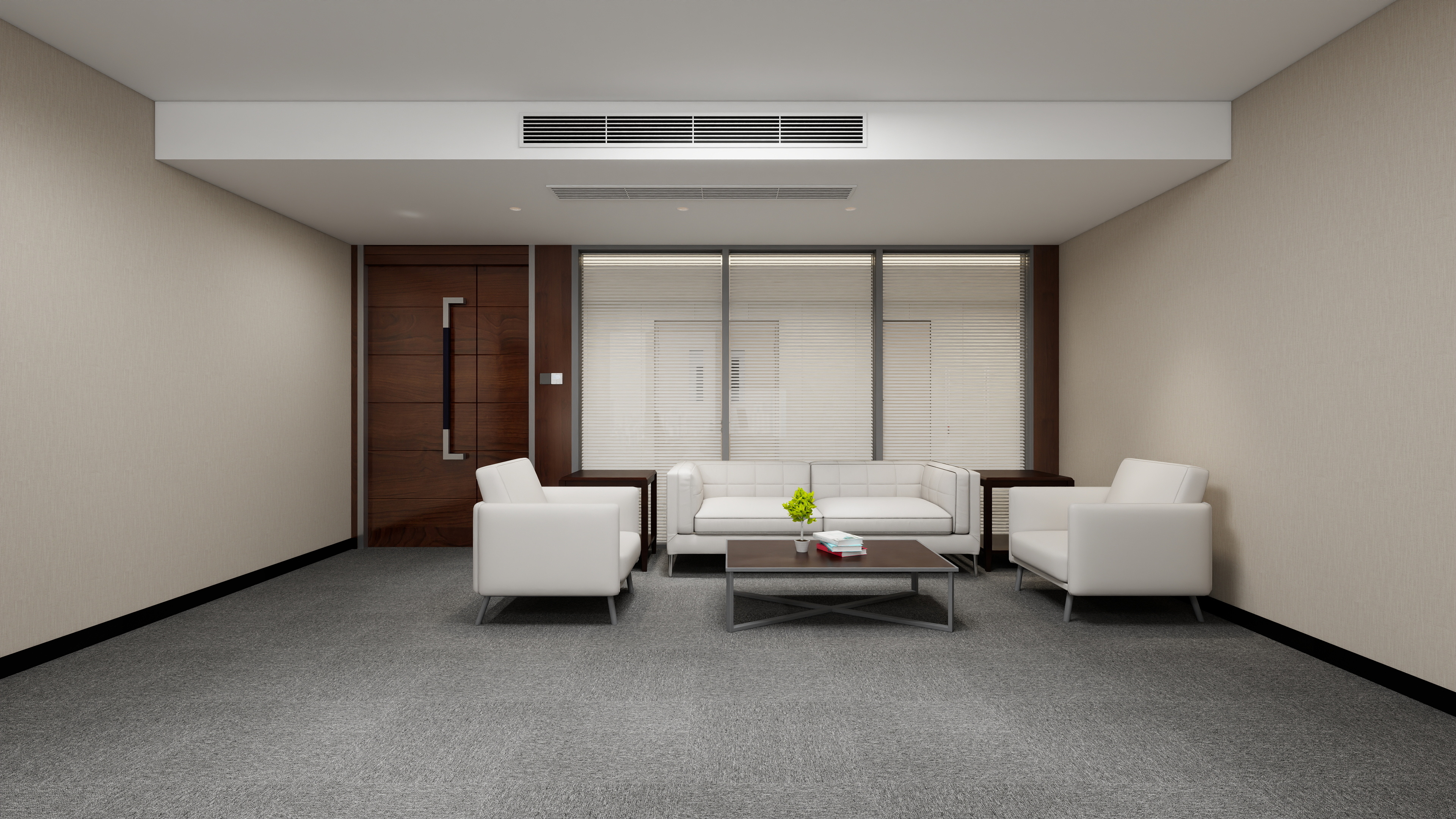 神马云在线-937.55m办公方案一层副经理室装修效果图第1张