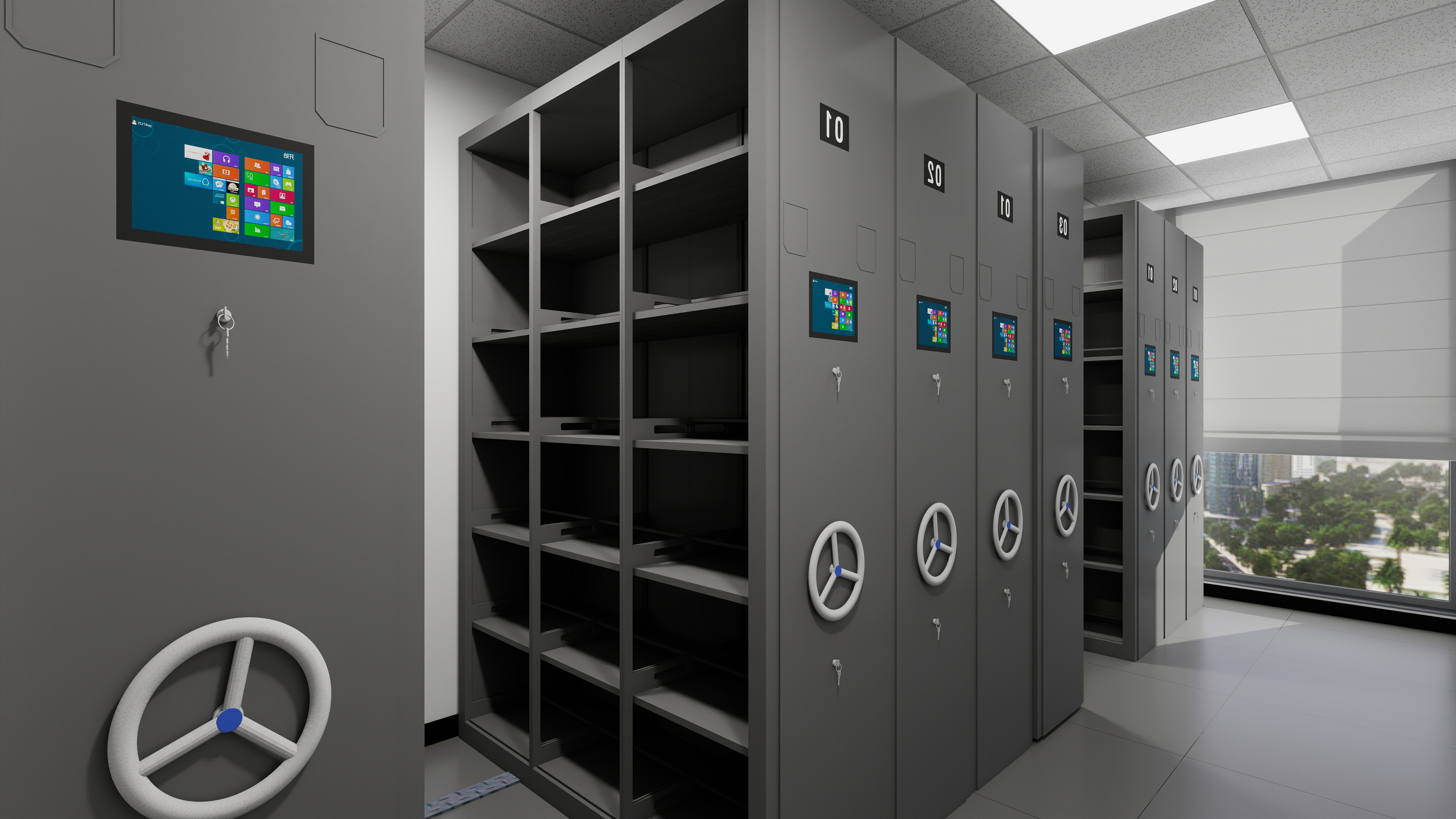 神马云在线-937.55m办公方案一层档案室装修效果图第2张