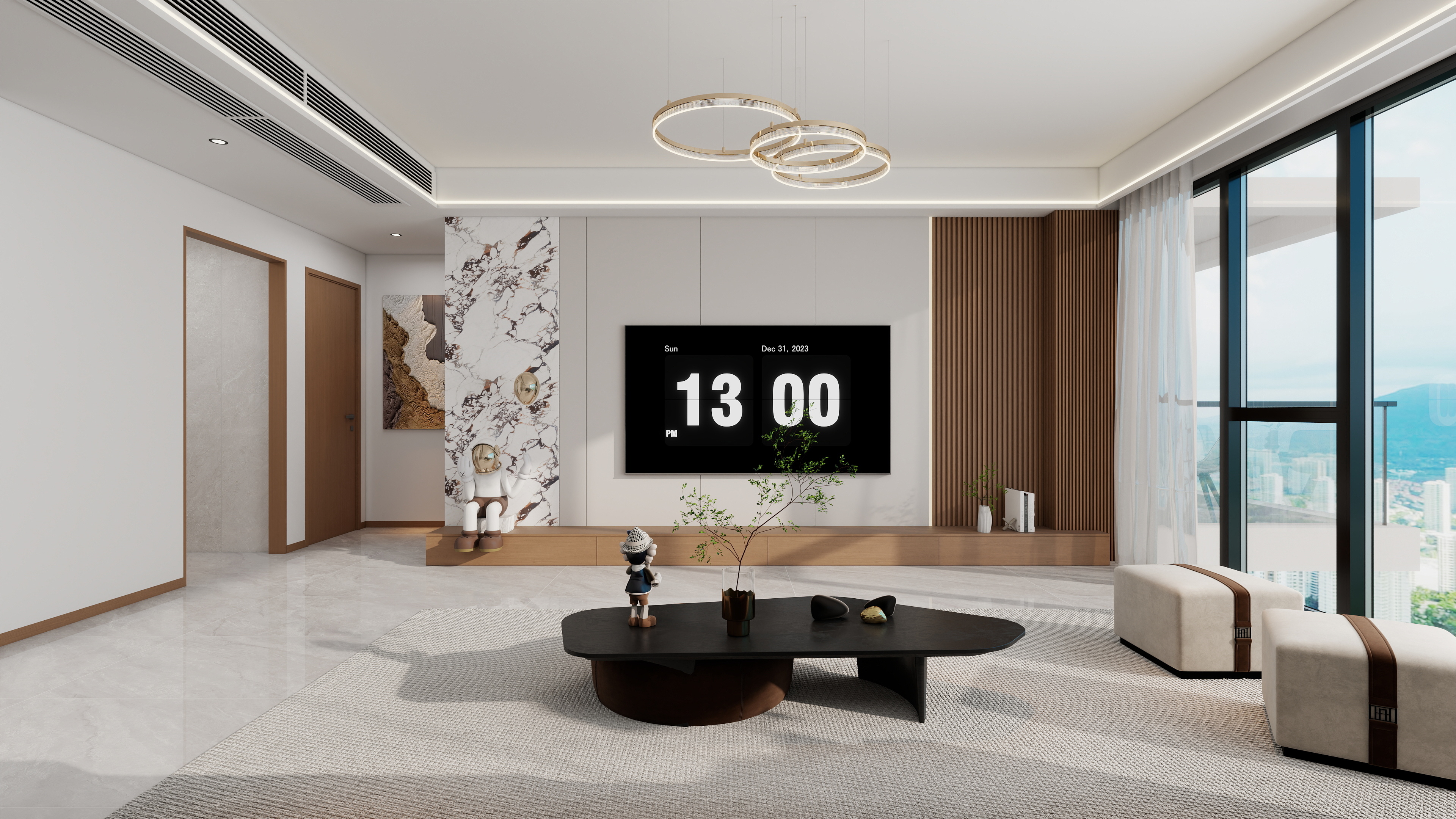 果乐设计-144方轻奢风格四居室装修效果图