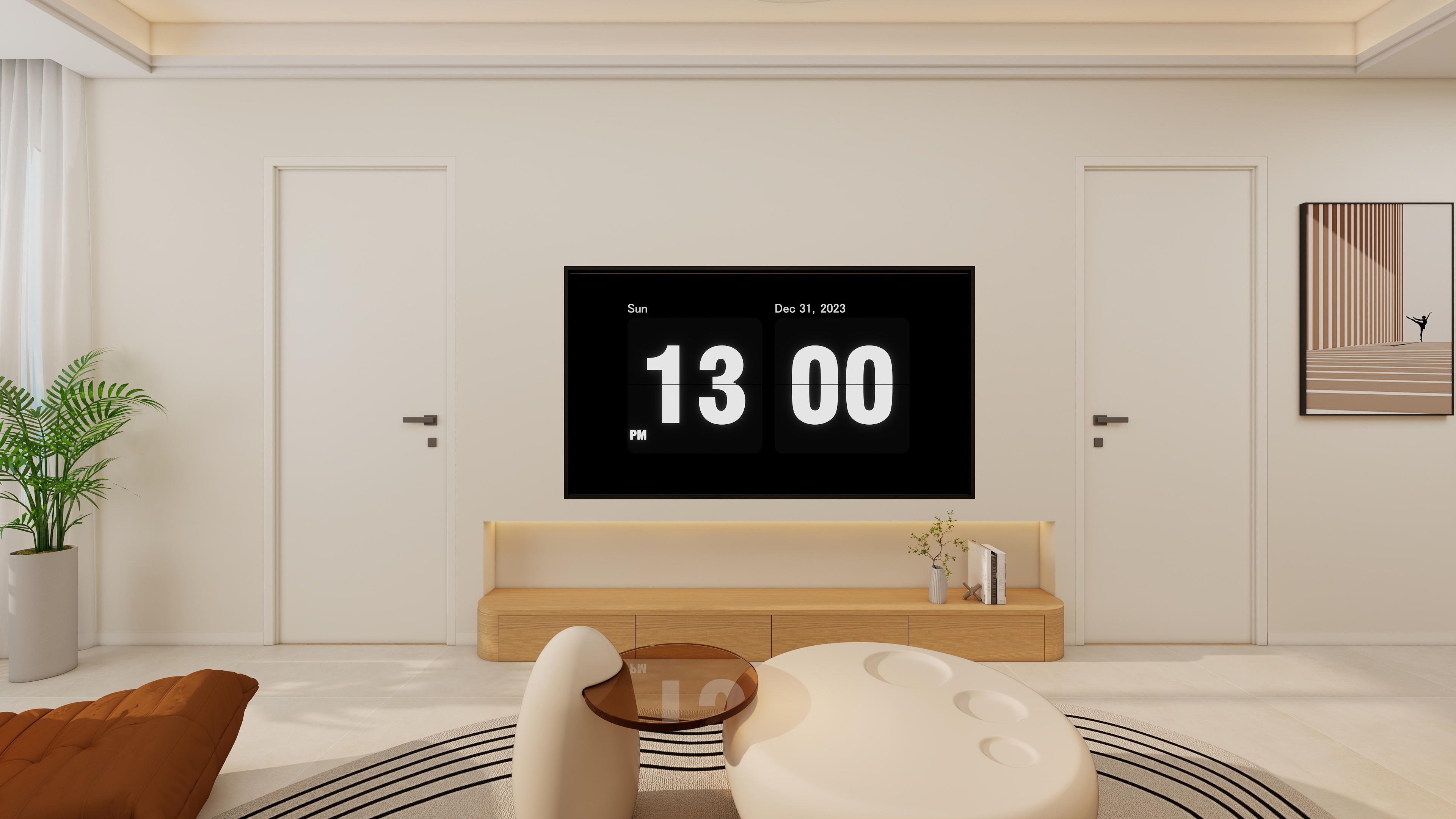 果乐设计-49方奶油原木风格两居室装修效果图