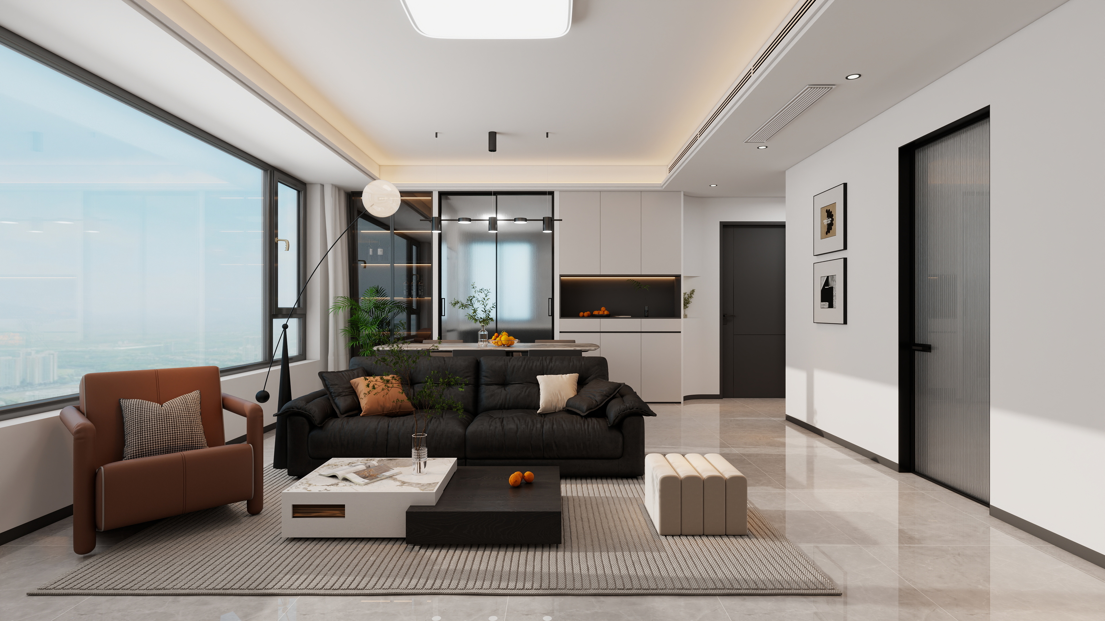 果乐设计-115方现代简约四居室装修效果图