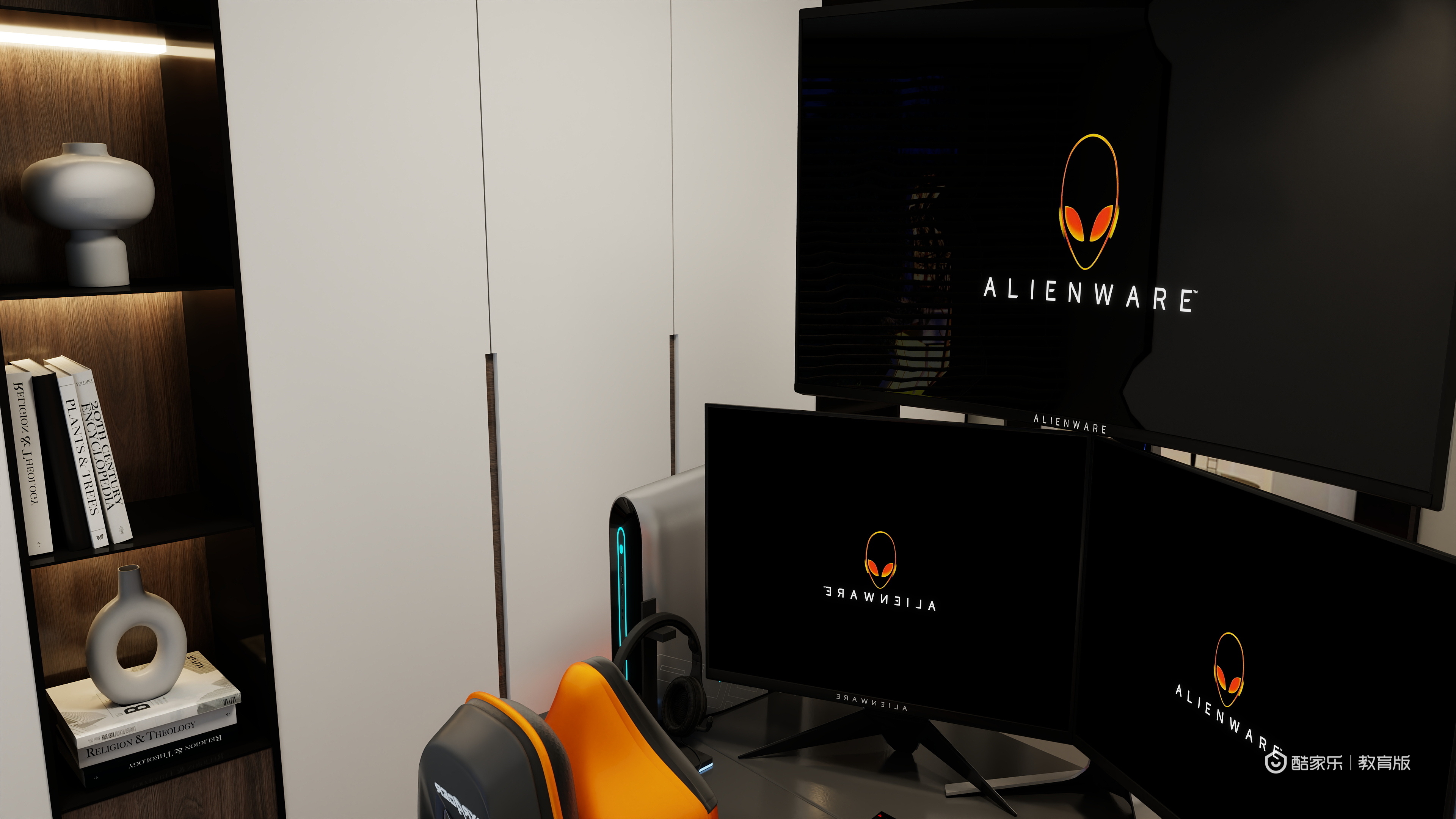 殷涵俊-湖州职业技术学院—殷涵俊一层书房装修效果图第2张