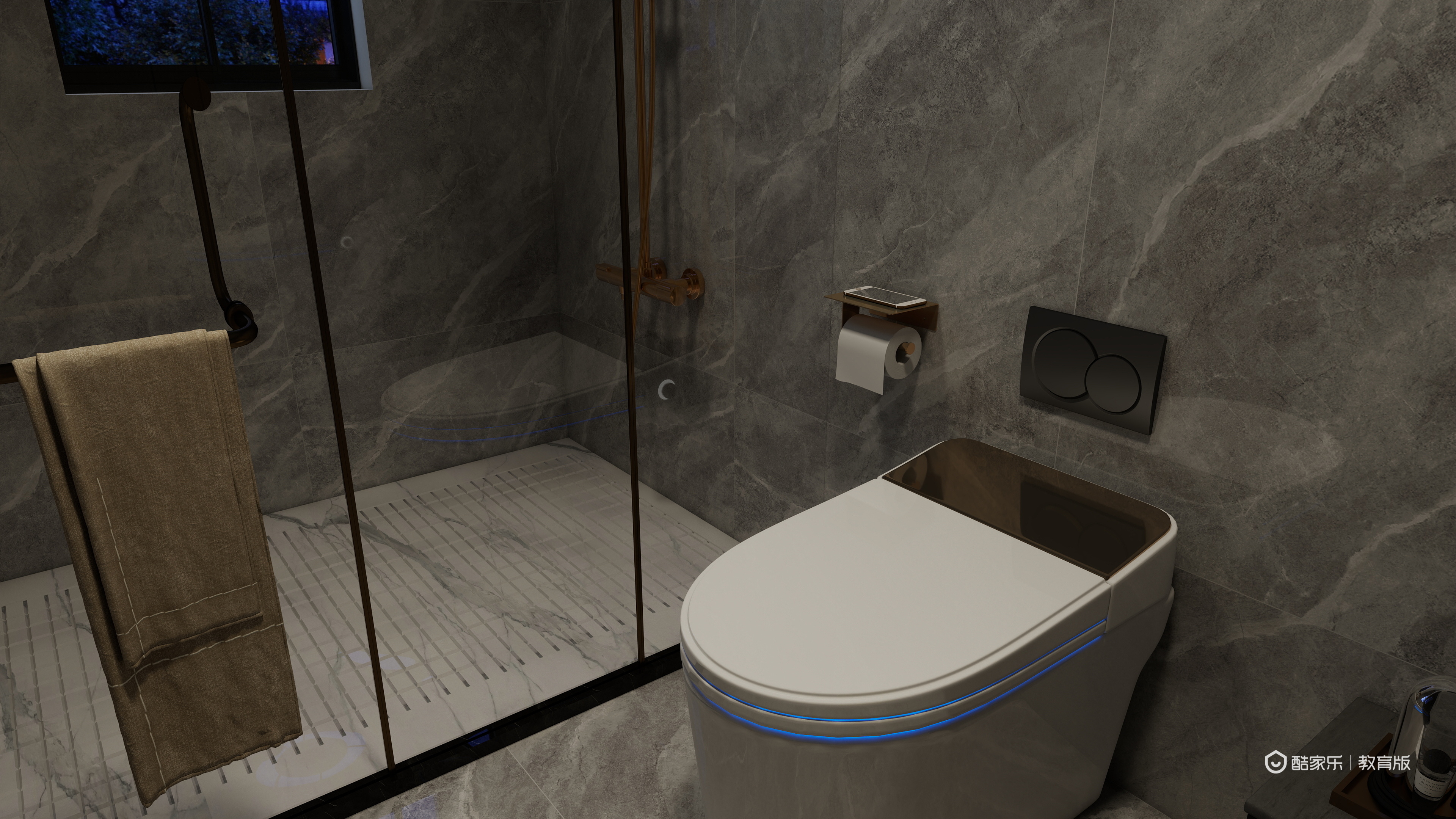 殷涵俊-湖州职业技术学院—殷涵俊一层主卫装修效果图第1张