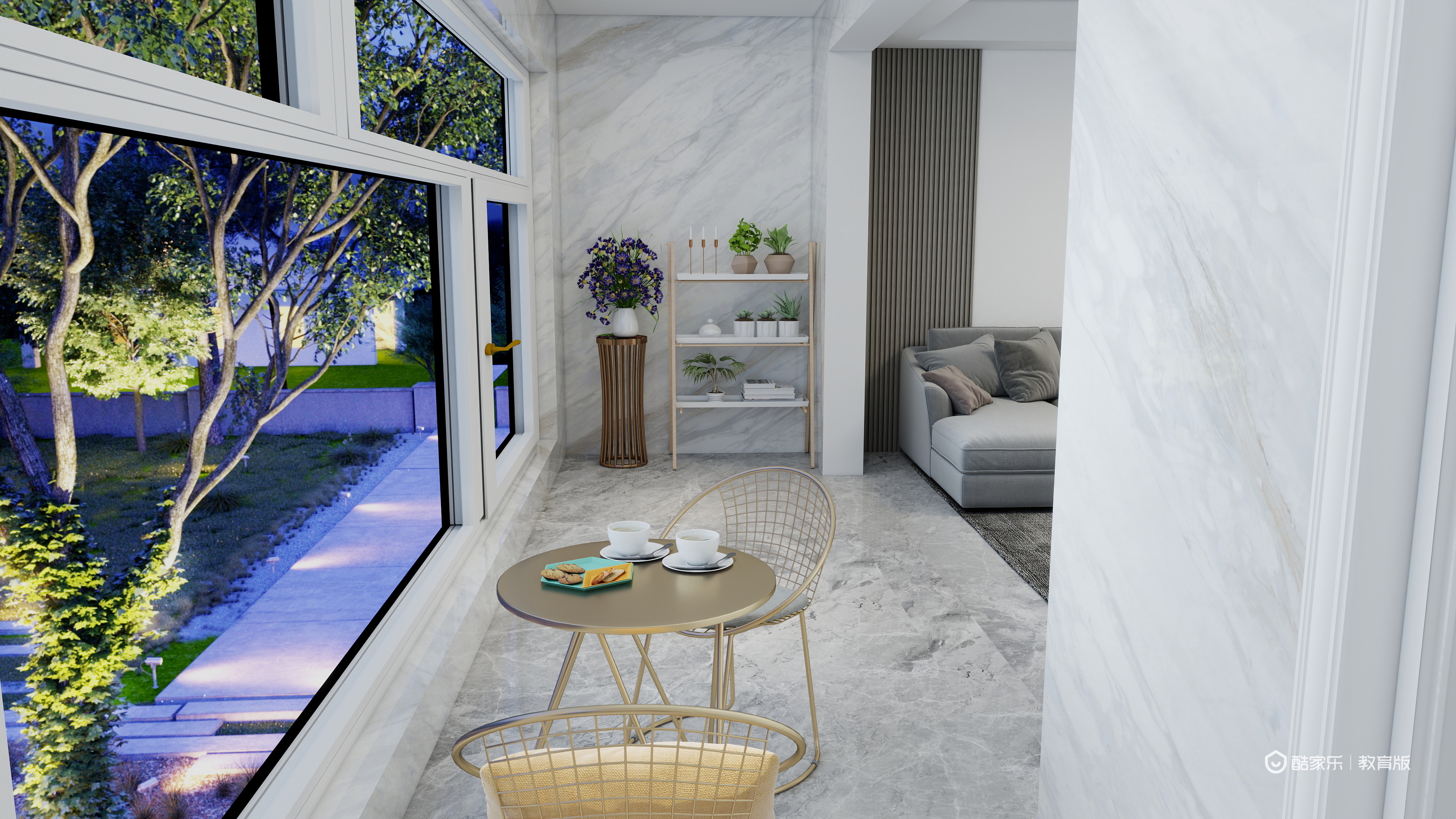 殷涵俊-湖州职业技术学院—殷涵俊一层景观阳台装修效果图第1张