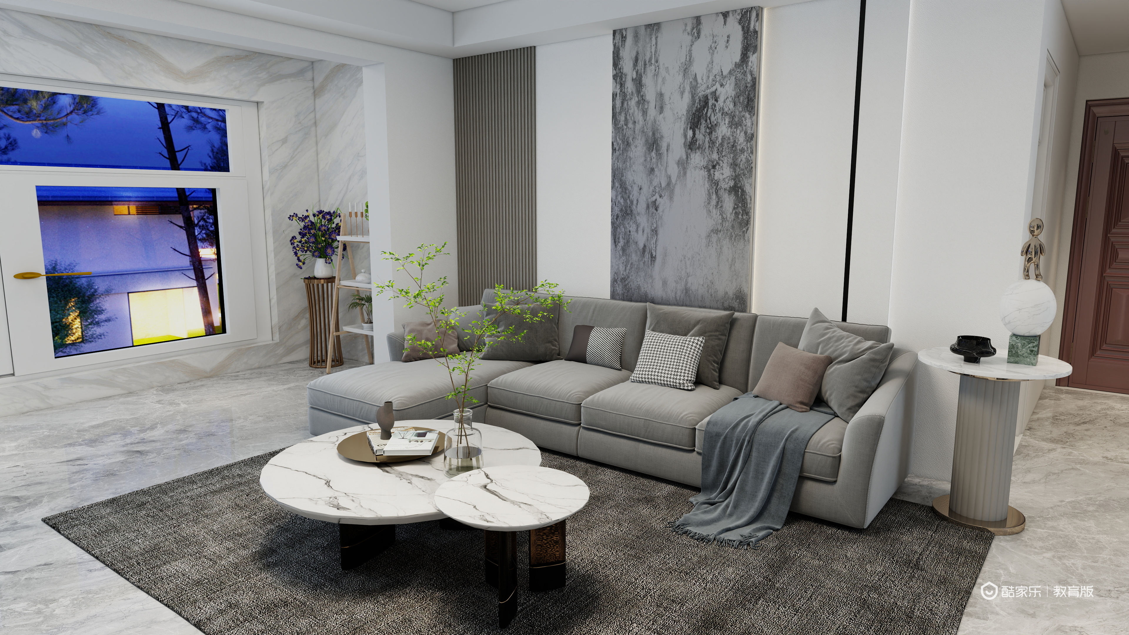 殷涵俊-湖州职业技术学院—殷涵俊一层客厅装修效果图第2张