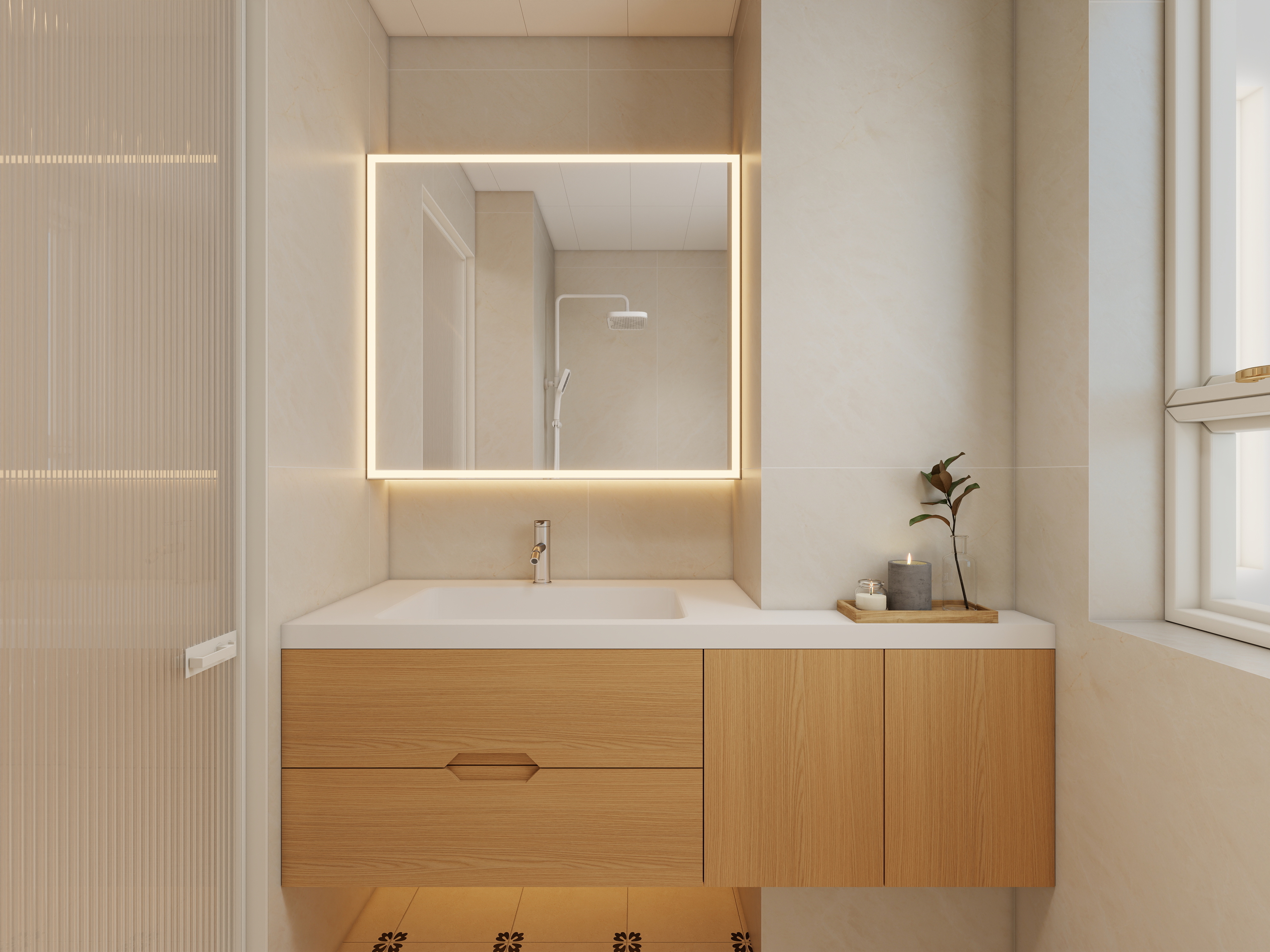 果乐设计-49方奶油原木风格两居室装修效果图