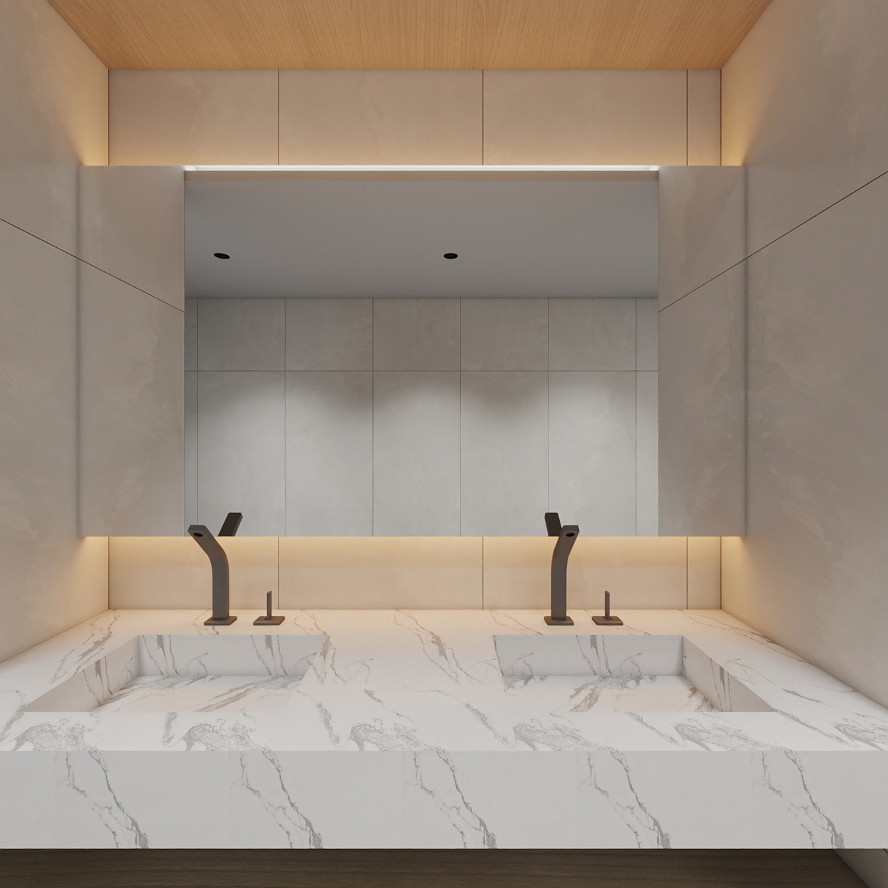 神马云在线-937.55m办公方案一层洗盥装修效果图第3张