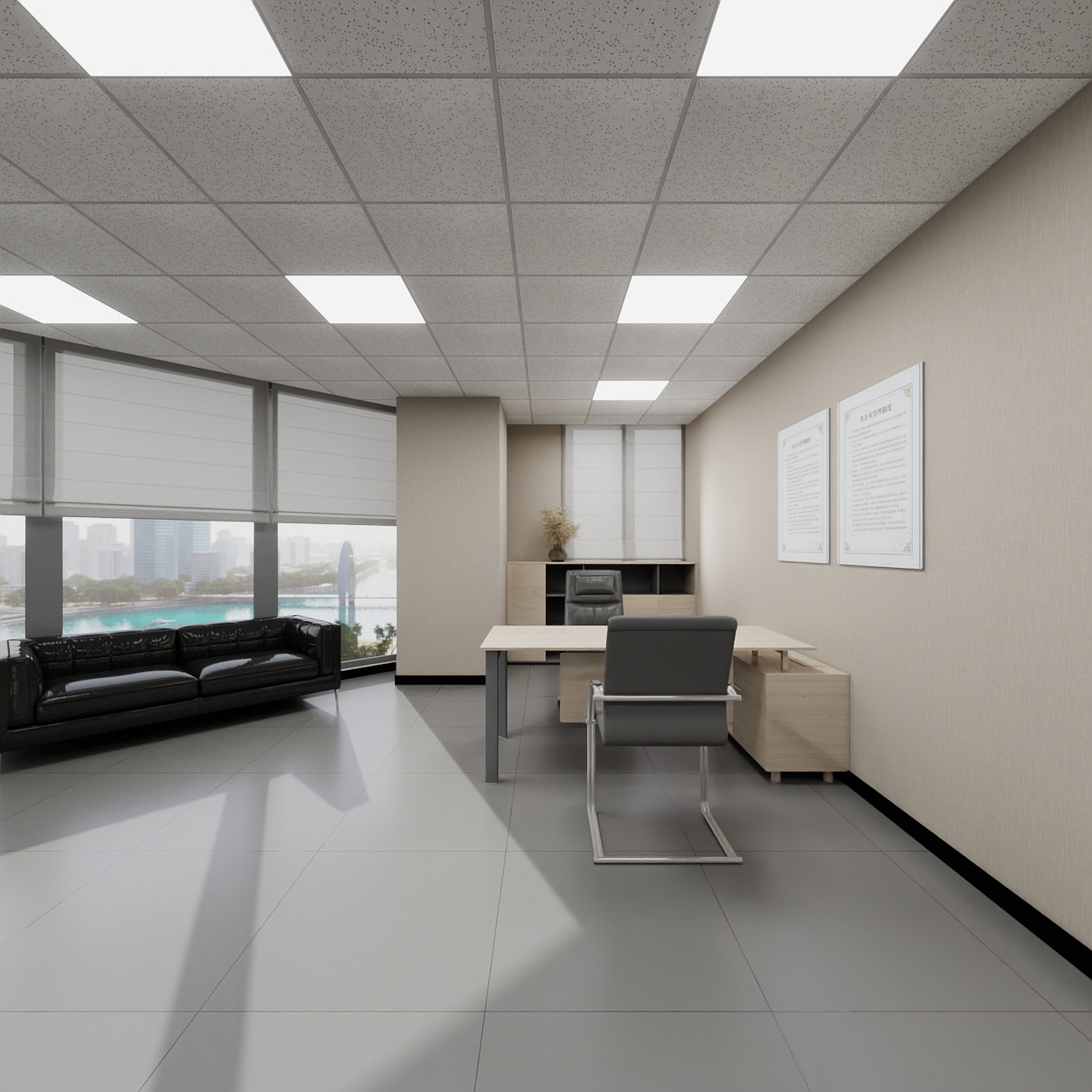 神马云在线-937.55m办公方案一层总务室装修效果图第3张