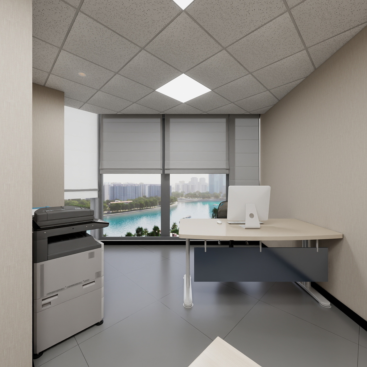 神马云在线-937.55m办公方案一层文印室装修效果图第3张