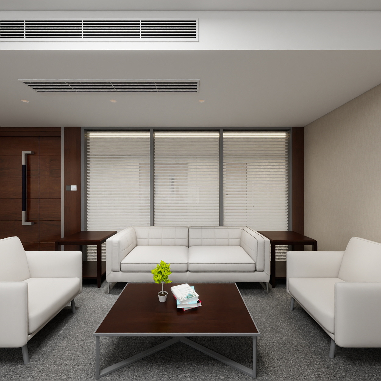 神马云在线-937.55m办公方案一层副经理室装修效果图第3张