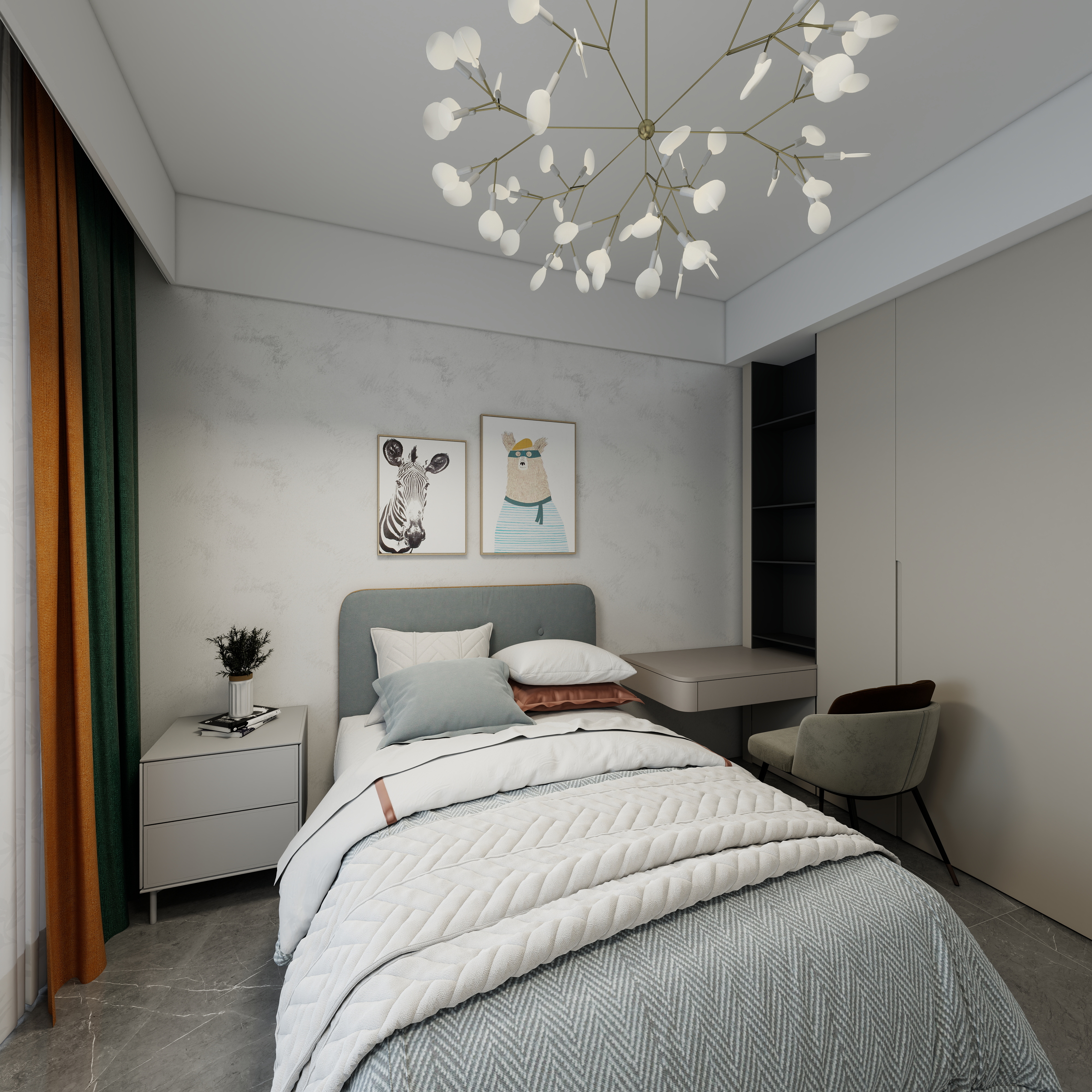 殷涵俊-湖州职业技术学院—殷涵俊一层次卧装修效果图第3张