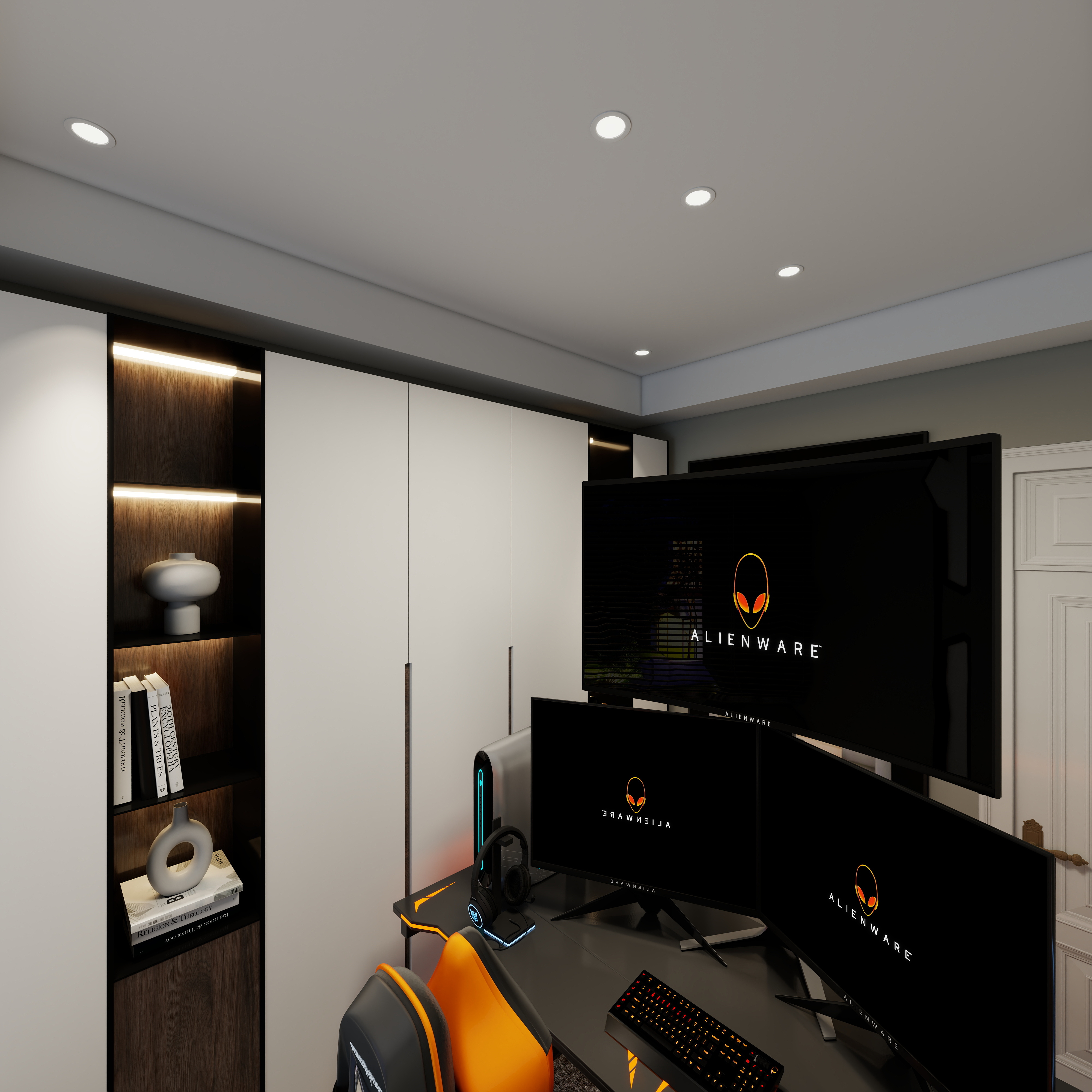 殷涵俊-湖州职业技术学院—殷涵俊一层书房装修效果图第3张