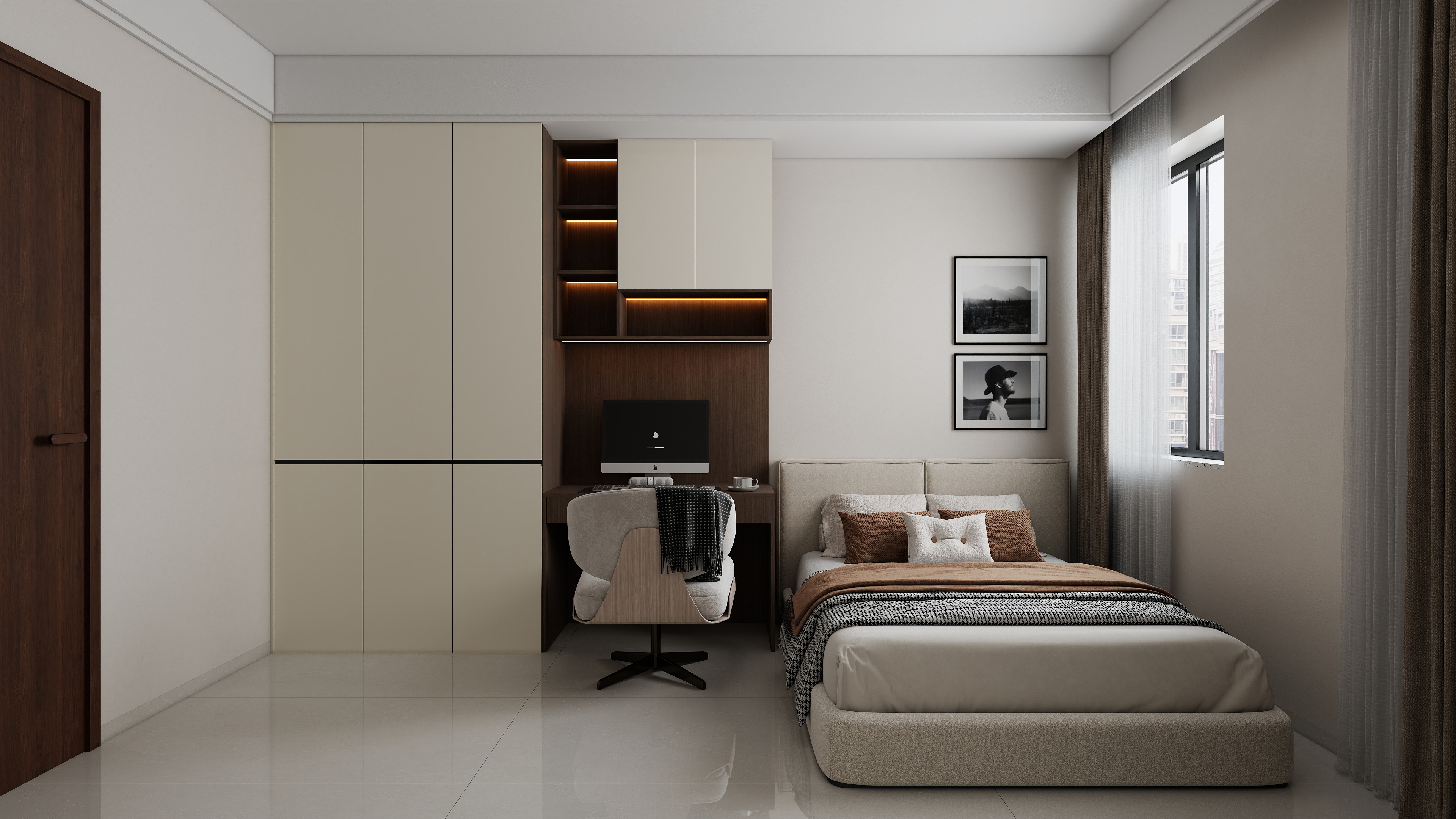 李青越-146平四室现代一层书房装修效果图第2张