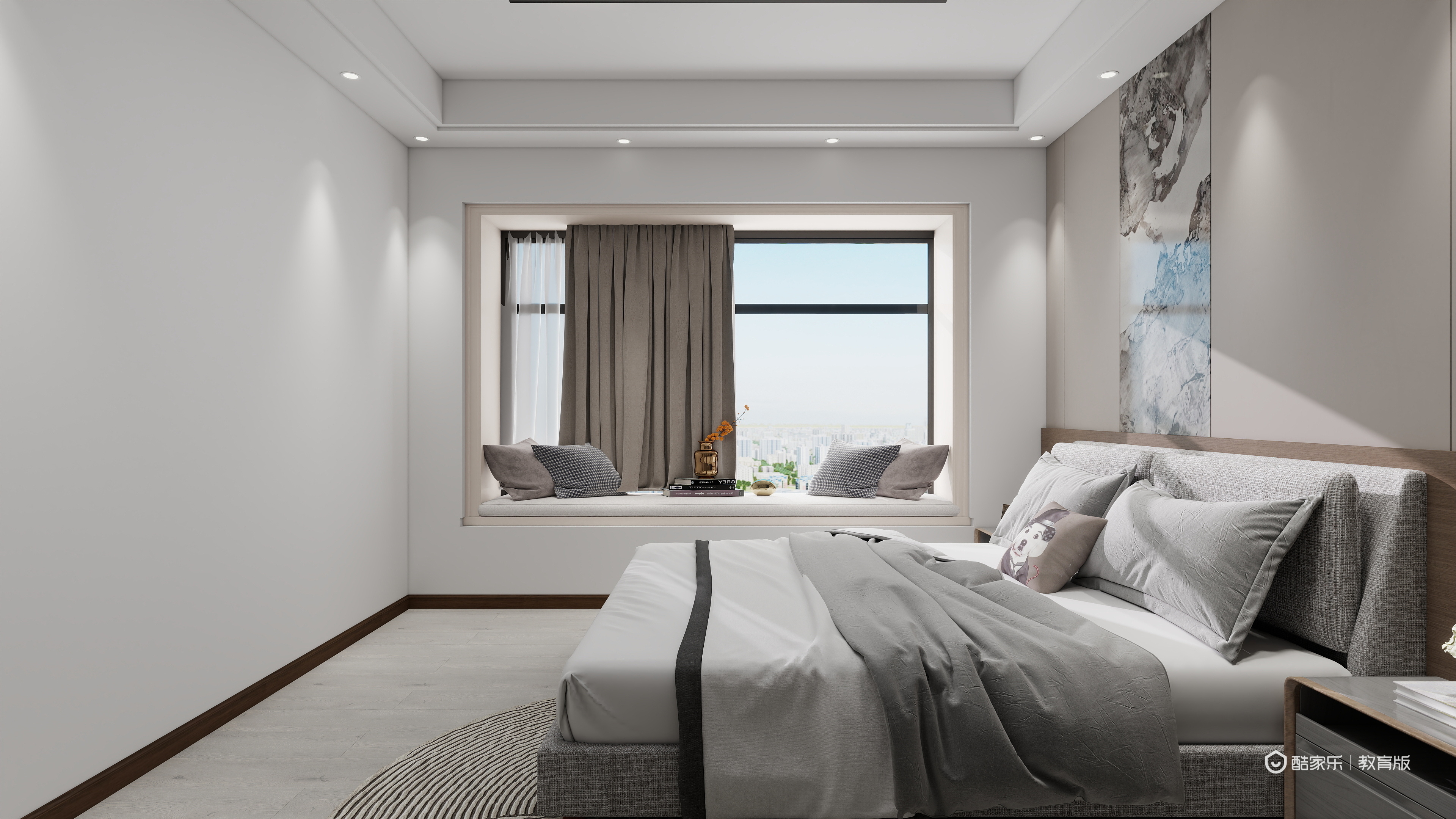 陆婧菡-杭州市建设职业学校-陆婧菡一层主卧装修效果图第1张