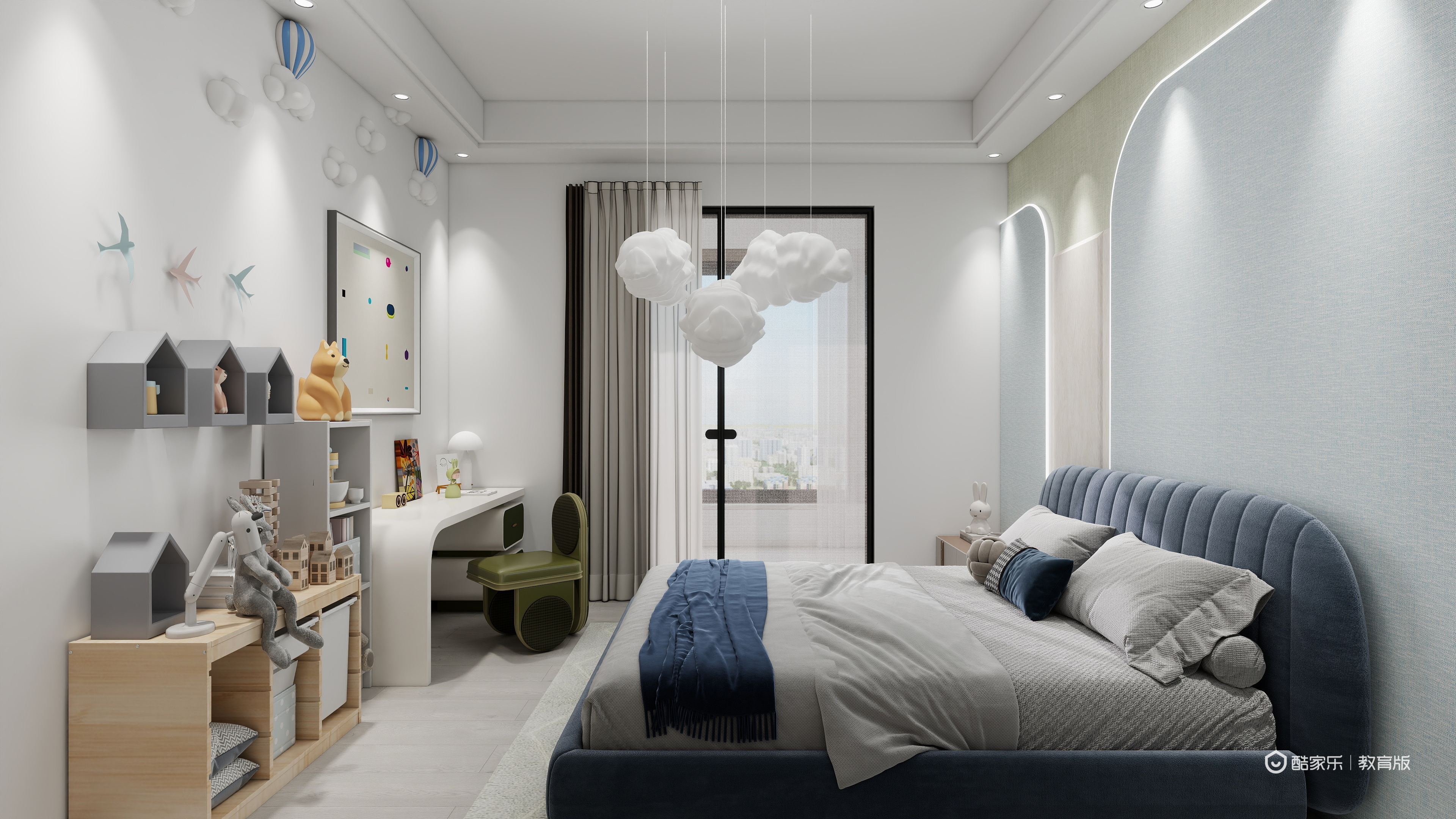 陆婧菡-杭州市建设职业学校-陆婧菡一层儿童房装修效果图第2张
